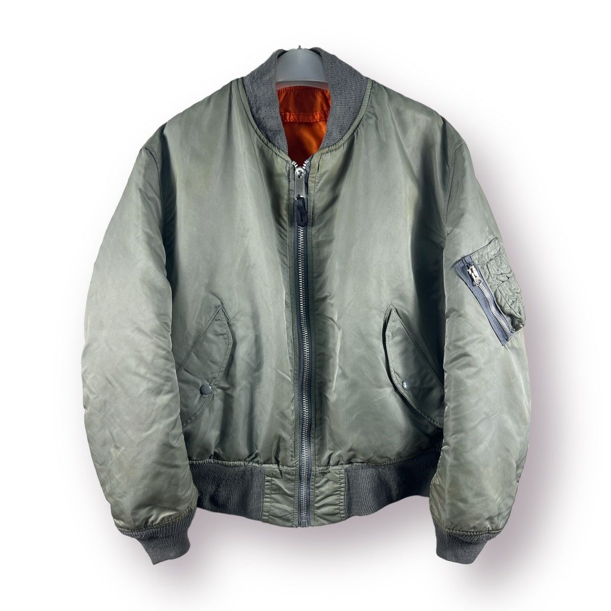 Alpha Industries RIOT🔥 VTG ALPHA INDUSTRIES INTERMEDIATE MA-1 BOMBER JACKET Size US L / EU 52-54 / 3 - 2 Thumbnail