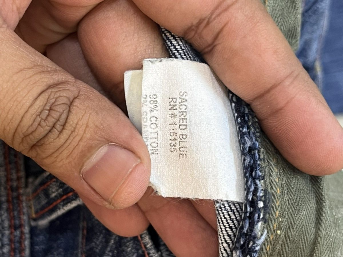 American Apparel × Who Decides War Vintage Sacred Blue Flare Bootcut Denim Size US 28 / EU 44 - 11 Thumbnail