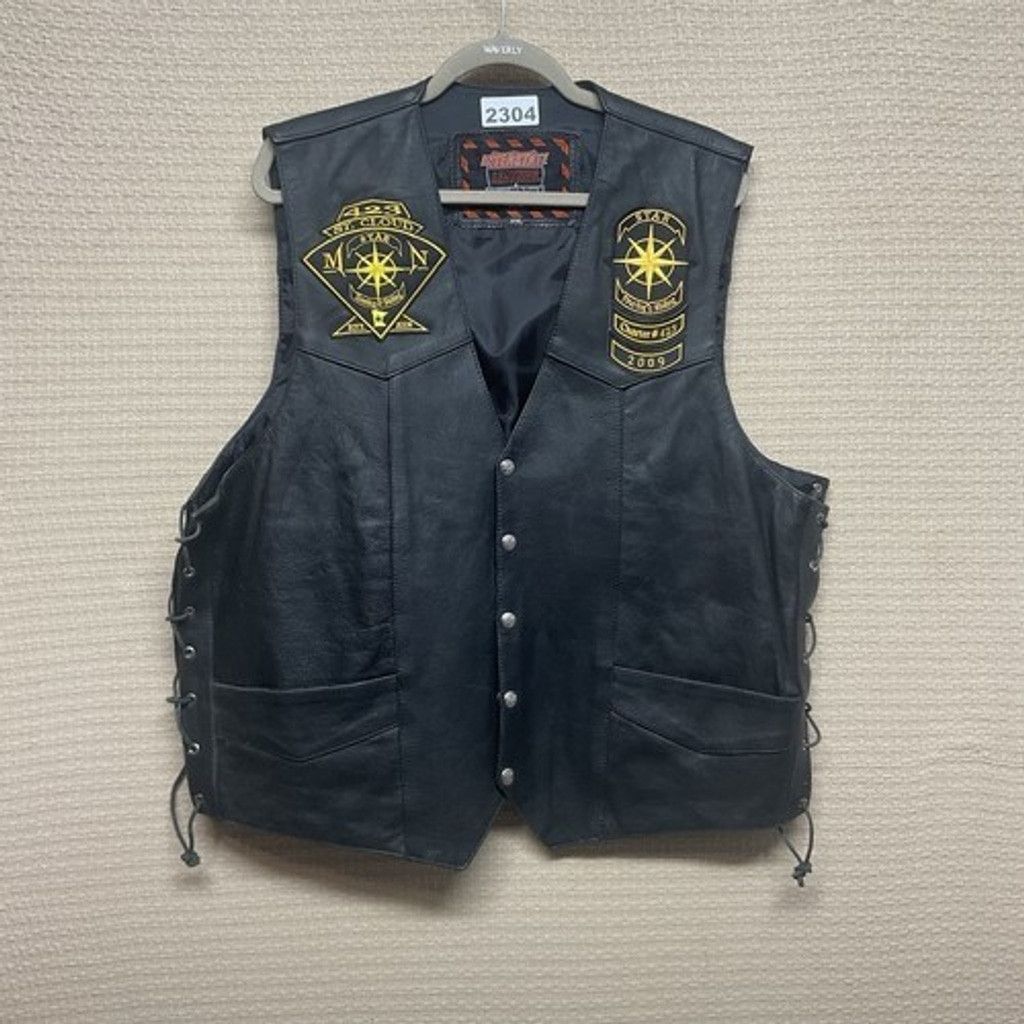 Other Interstate Leather Logo Lined 4Button Tie Sides Vest Men 2XL Size US XXL / EU 58 / 5 - 11 Thumbnail