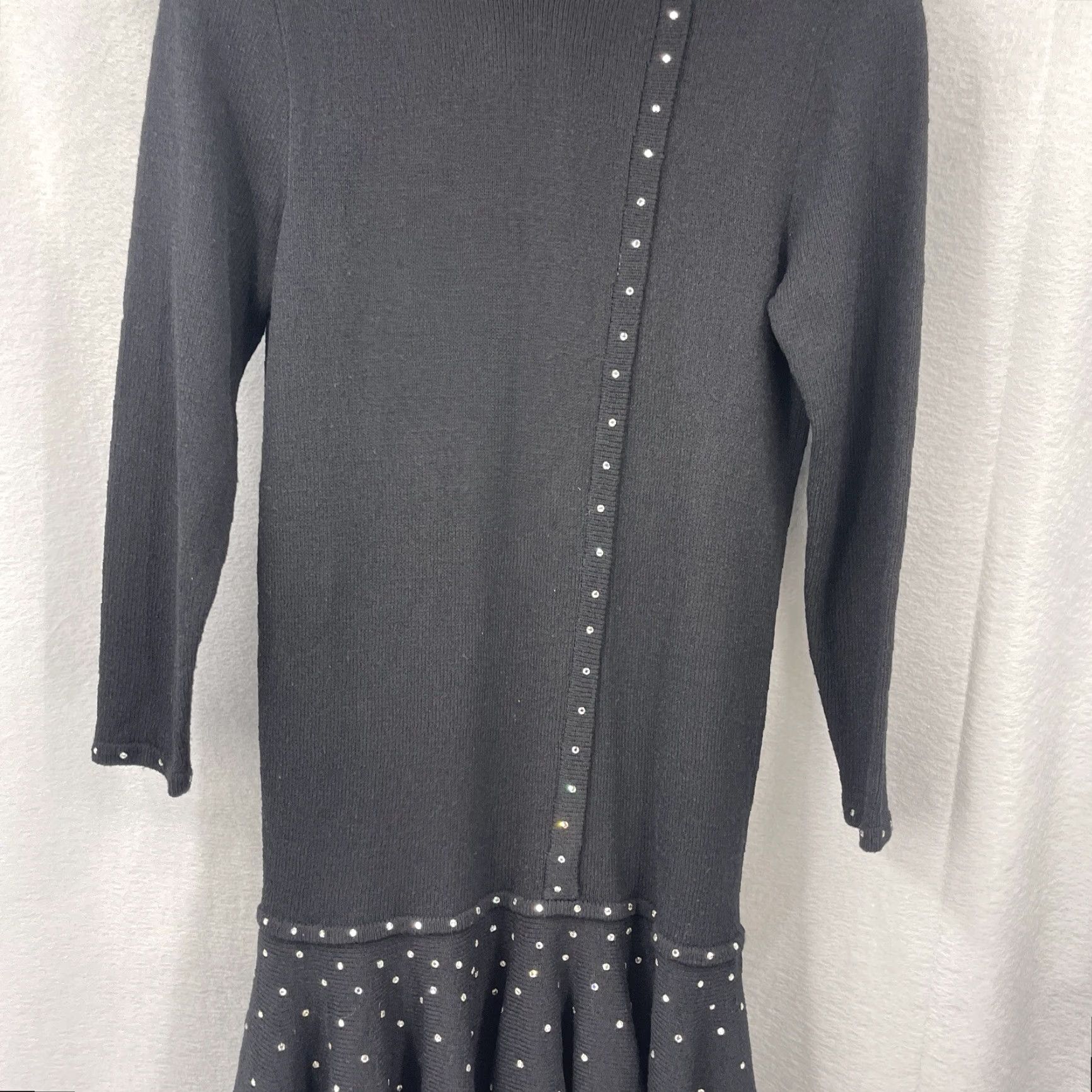 Vintage VINTAGE Jennifer Roberts Sweater Dress Dark Academia 90s Knit Black Womens Large Y2K Black Fashion Size L / US 10 / IT 46 - 5 Thumbnail