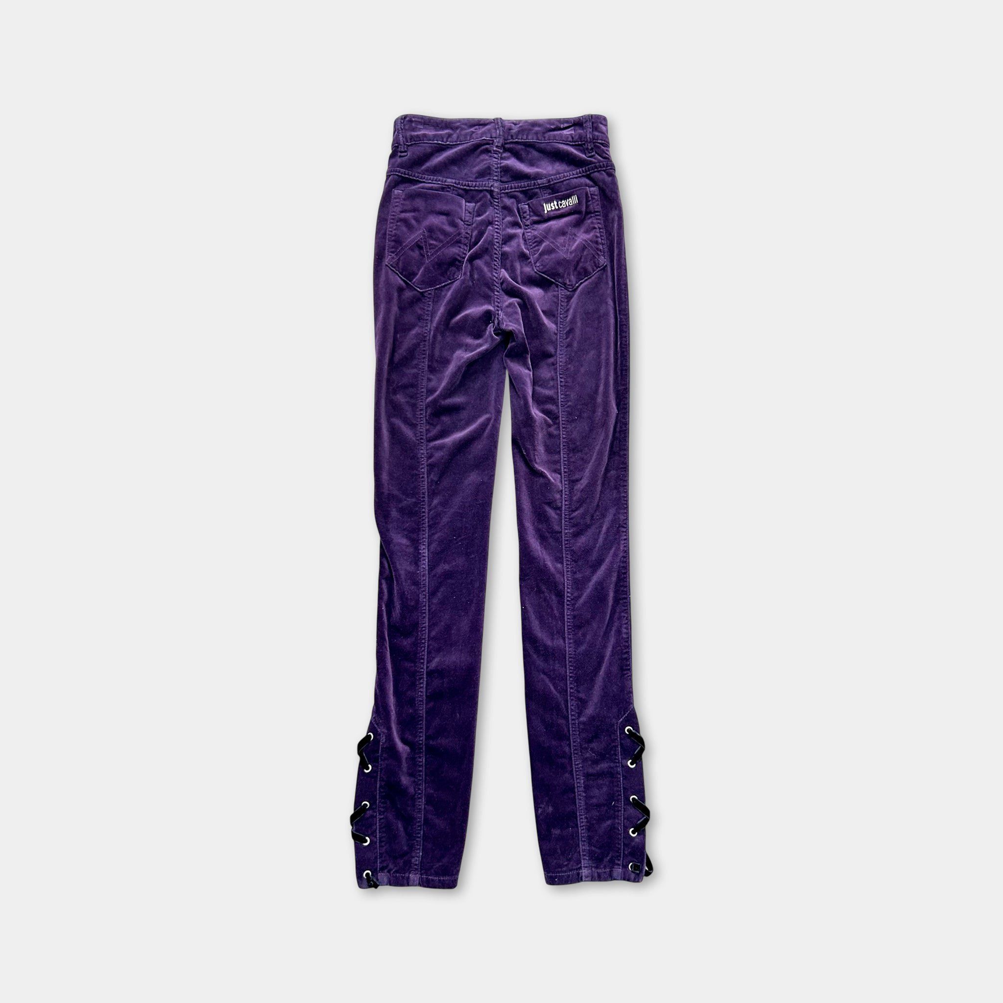 Just Cavalli Just Cavalli Purple Velour Pants Size 26" / US 2 / IT 38 - 5 Thumbnail