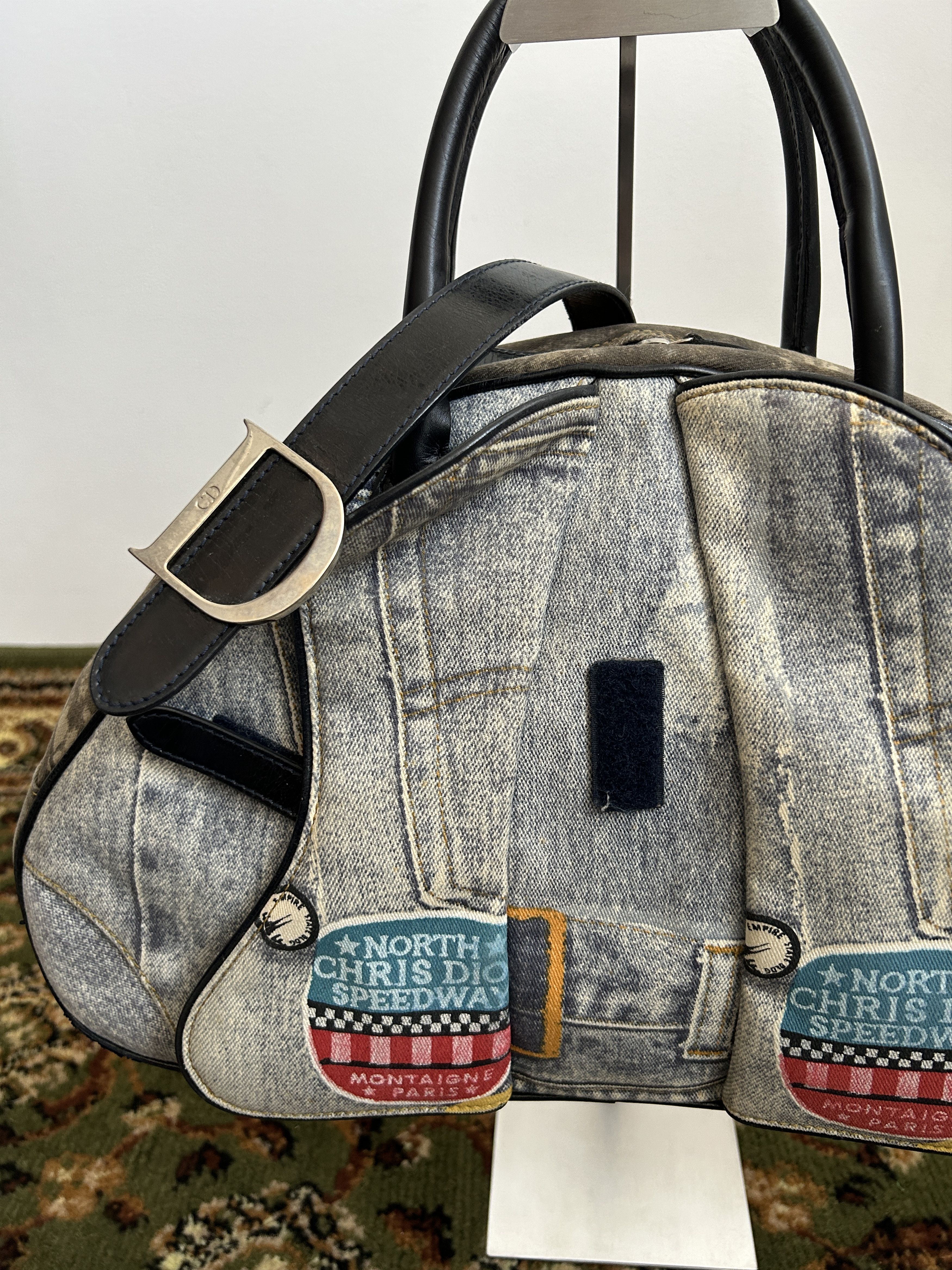 Dior y2k Dior by John Galliano double saddle denim bowling bag Size ONE SIZE - 7 Thumbnail