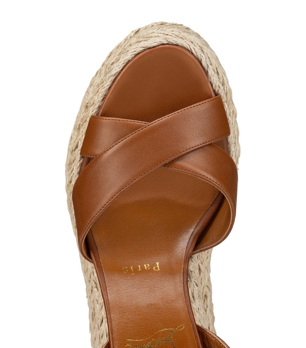 Christian Louboutin o1s1wg110125 Mariza Espadrille Wedge Sandals in Brown Size US 10 / IT 40 - 4 Thumbnail