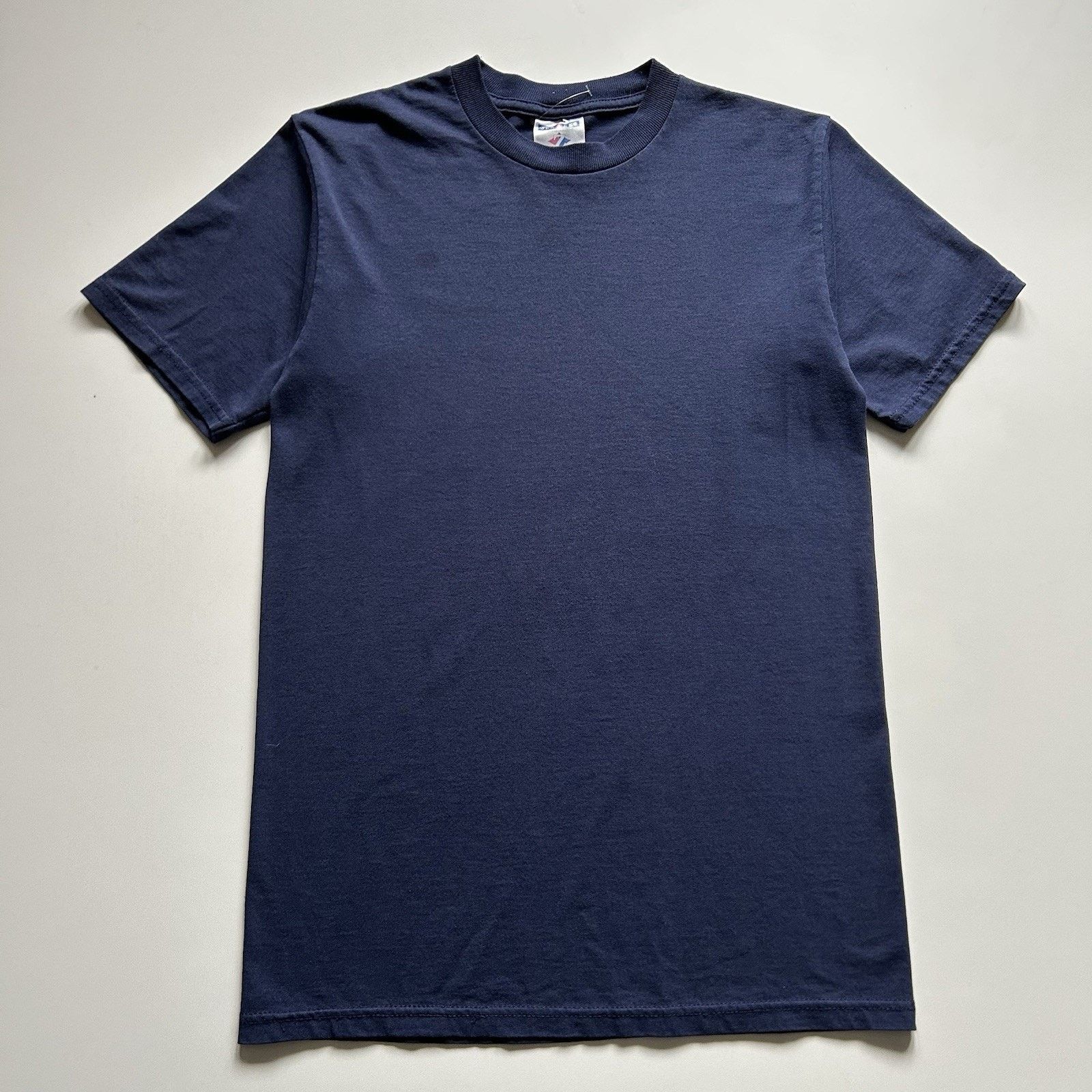 Vintage Jerzees T Shirt Small Sun Faded Navy Blue Blank Rare