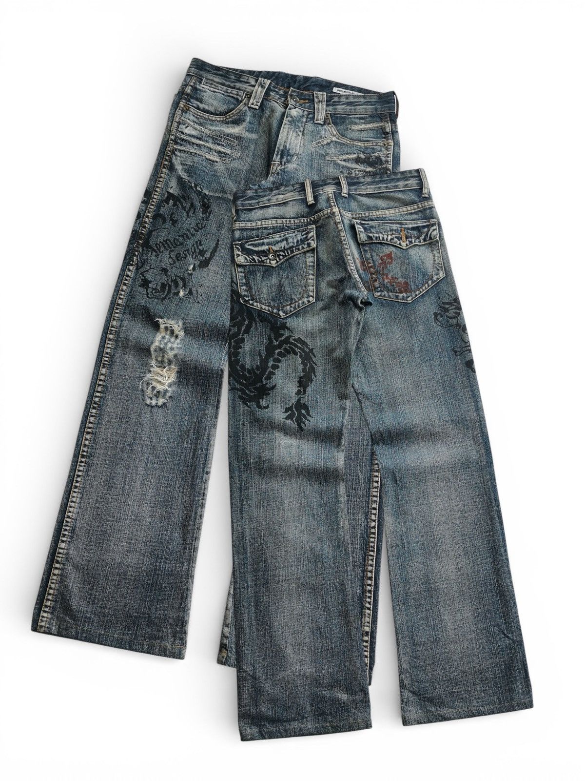semanticdesign Semantic Design, Tribal Tattoo Printed Jeans Size US 30 / EU 46 - 3 Thumbnail