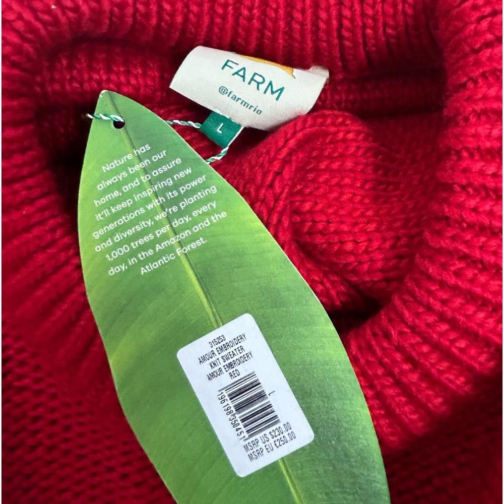 Farm Rio Farm Rio l NWT Amour Embroidered Knit Sweater Large Size L / US 10 / IT 46 - 7 Thumbnail