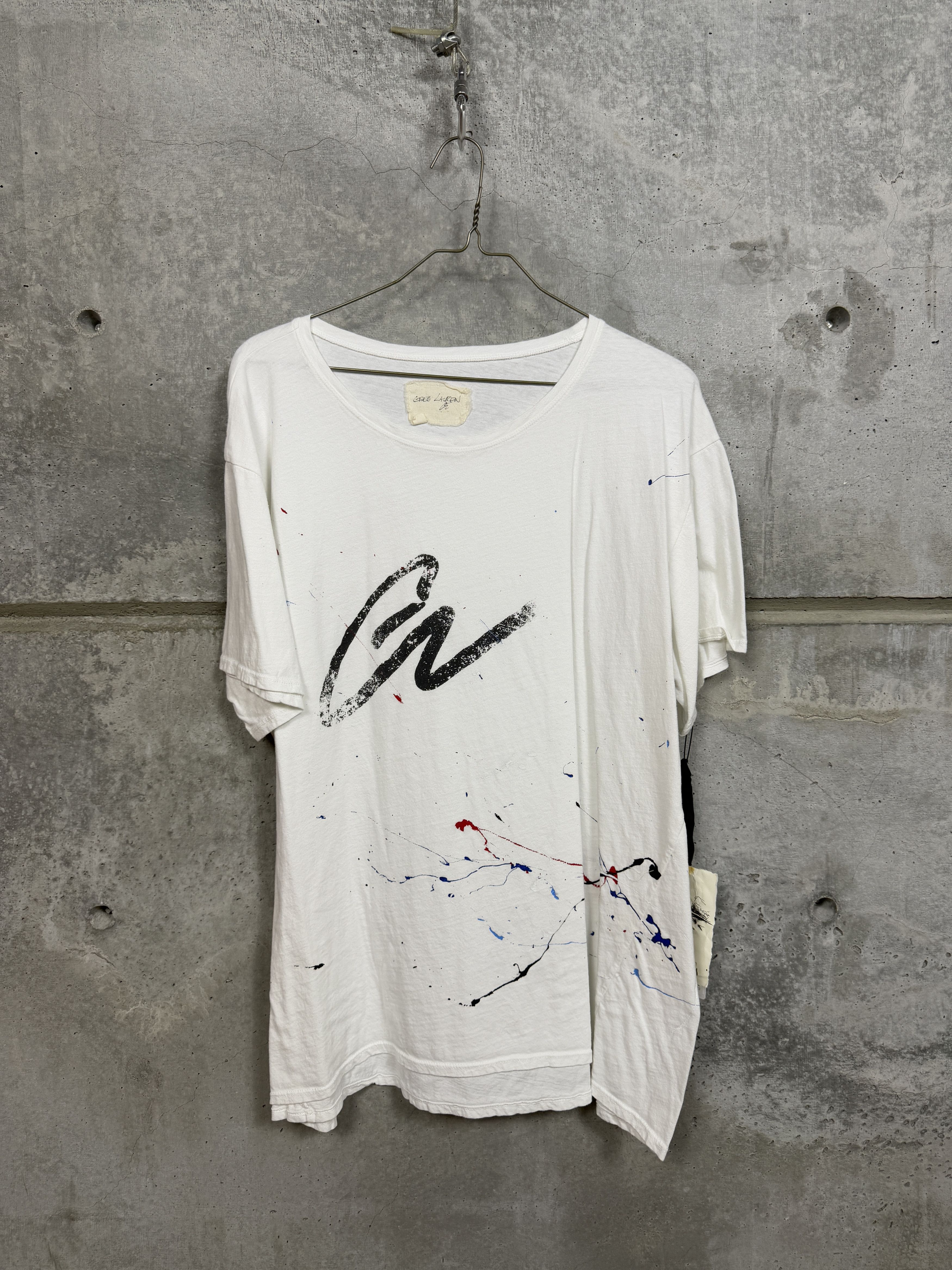 Greg Lauren Greg Lauren White Paint Splatter Tee Size US XXL / EU 58 / 5 - 4 Thumbnail
