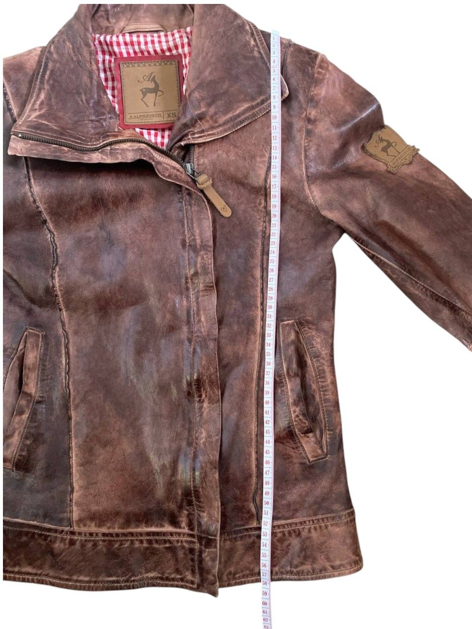 Other Alprausch Brown Distressed Leather Jacket XS Swiss Design Size XS / US 0-2 / IT 36-38 - 12 Thumbnail