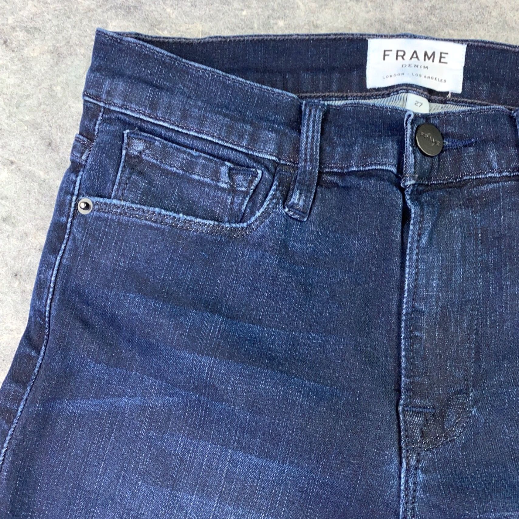 Frame Frame Jeans Womens 27 Blue Mid Rise Skinny Cropped Stretch Denim Frame Le Skinny De Jeanne Womens Jeans Size 27" / US 4 / IT 40 - 2 Thumbnail