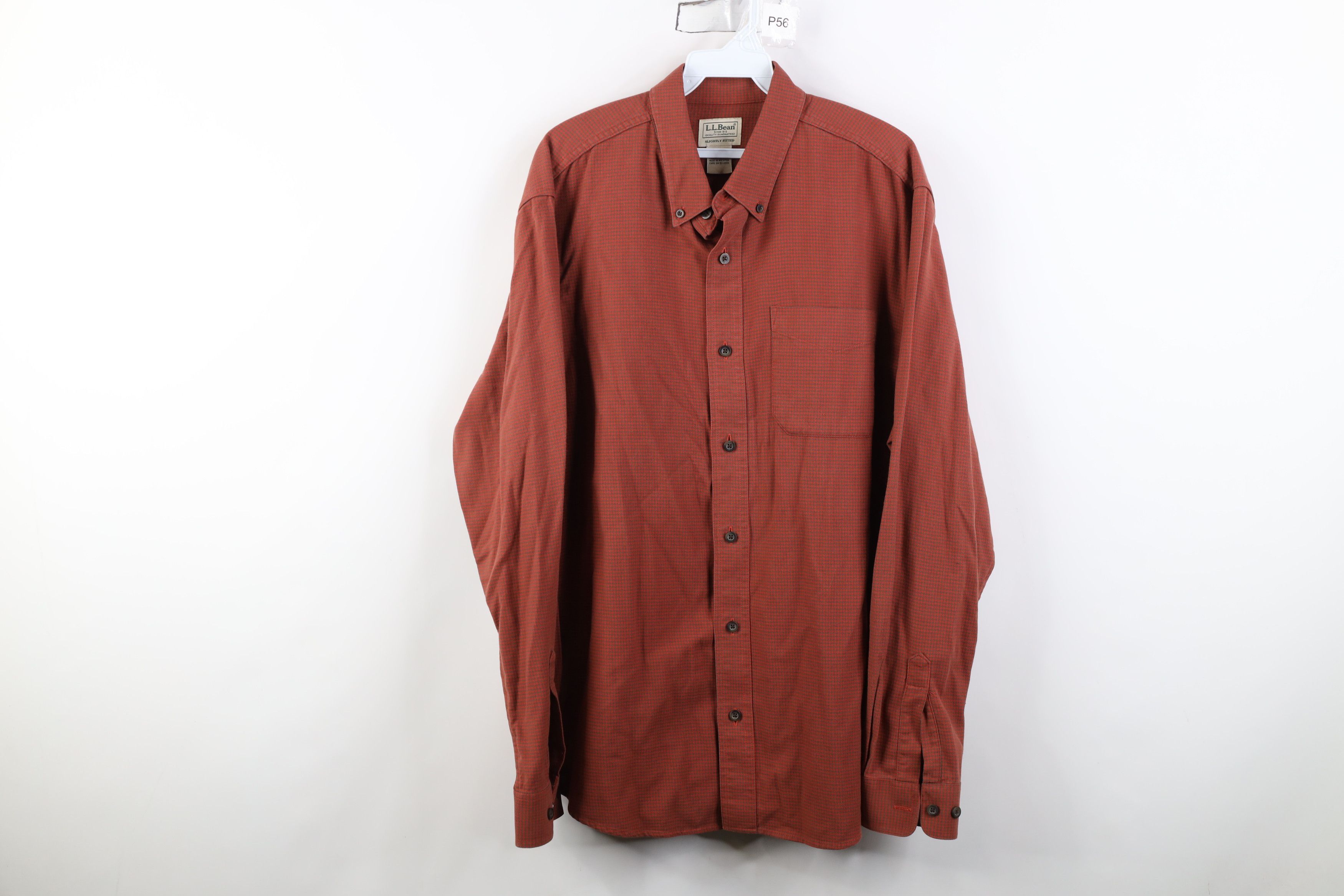 L.L. Bean Vintage 90s LL Bean Houndstooth Collared Button Down Shirt Size US L / EU 52-54 / 3 - 1 Thumbnail