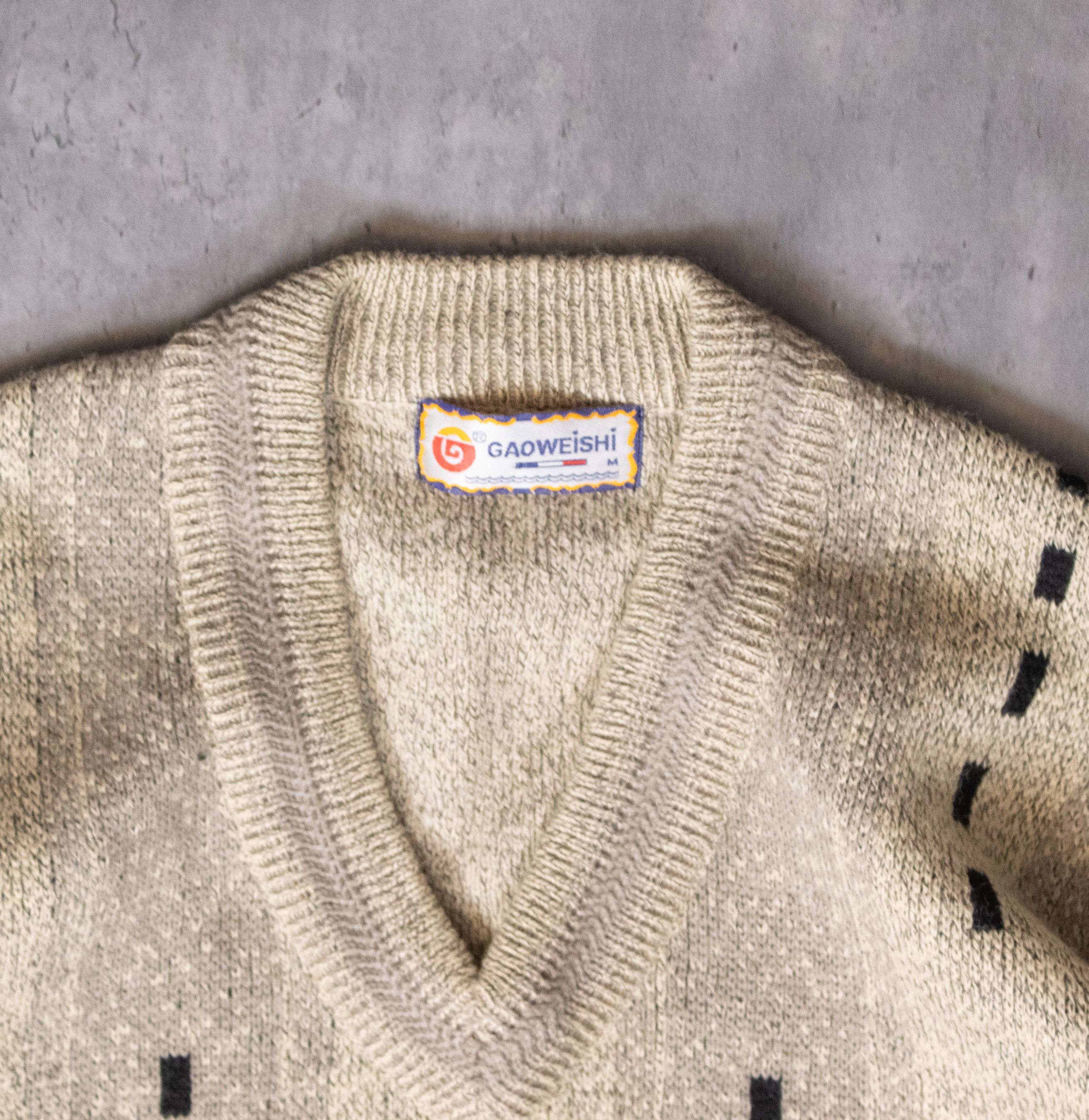 Vintage Vintage 1980's Ghoreishi Pattern AOP V-Neck Knitted Sweater Size US L / EU 52-54 / 3 - 6 Thumbnail