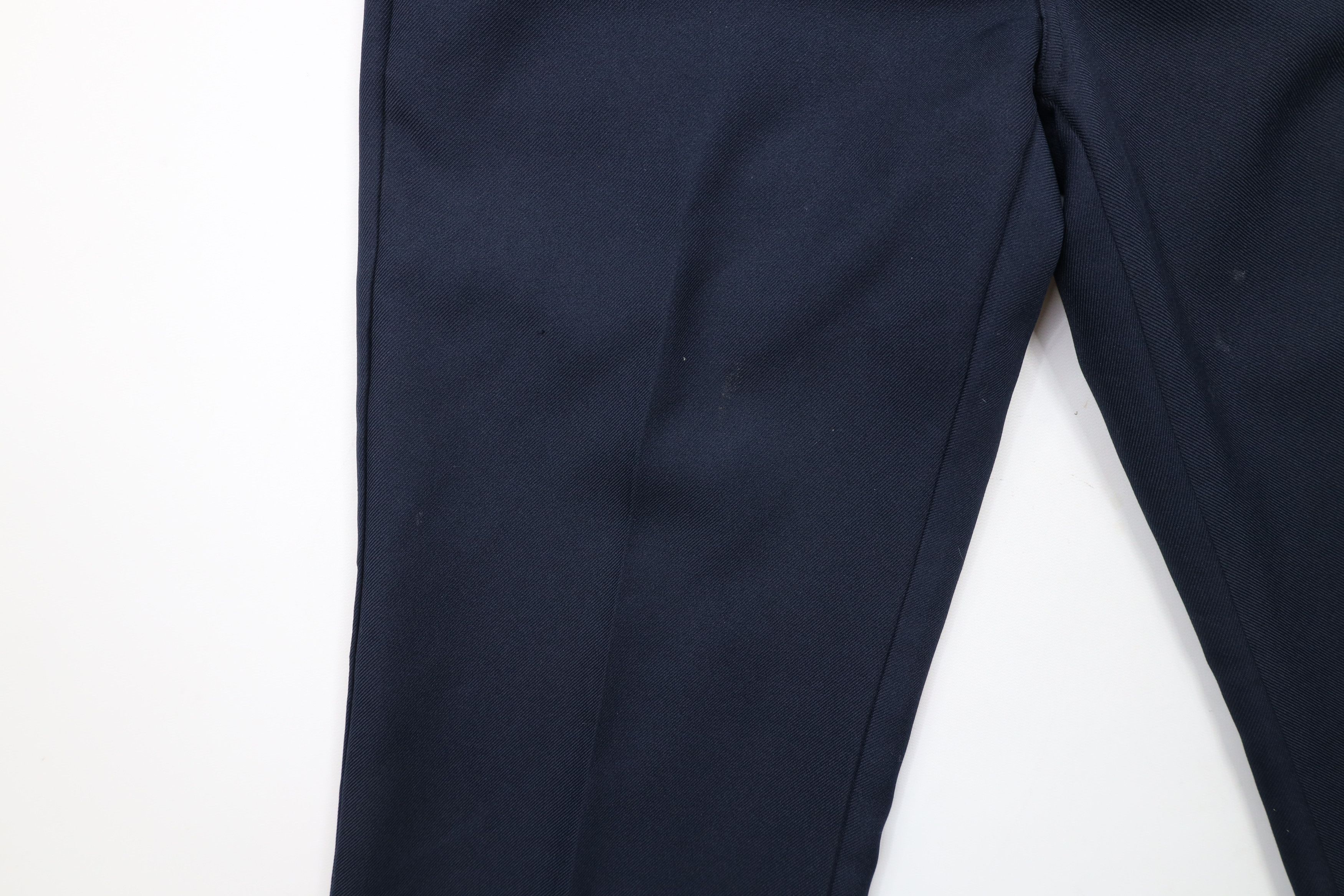 Vintage Vintage 90s Streetwear Knit Flared Wide Leg Chino Pants Navy Size US 33 - 6 Thumbnail