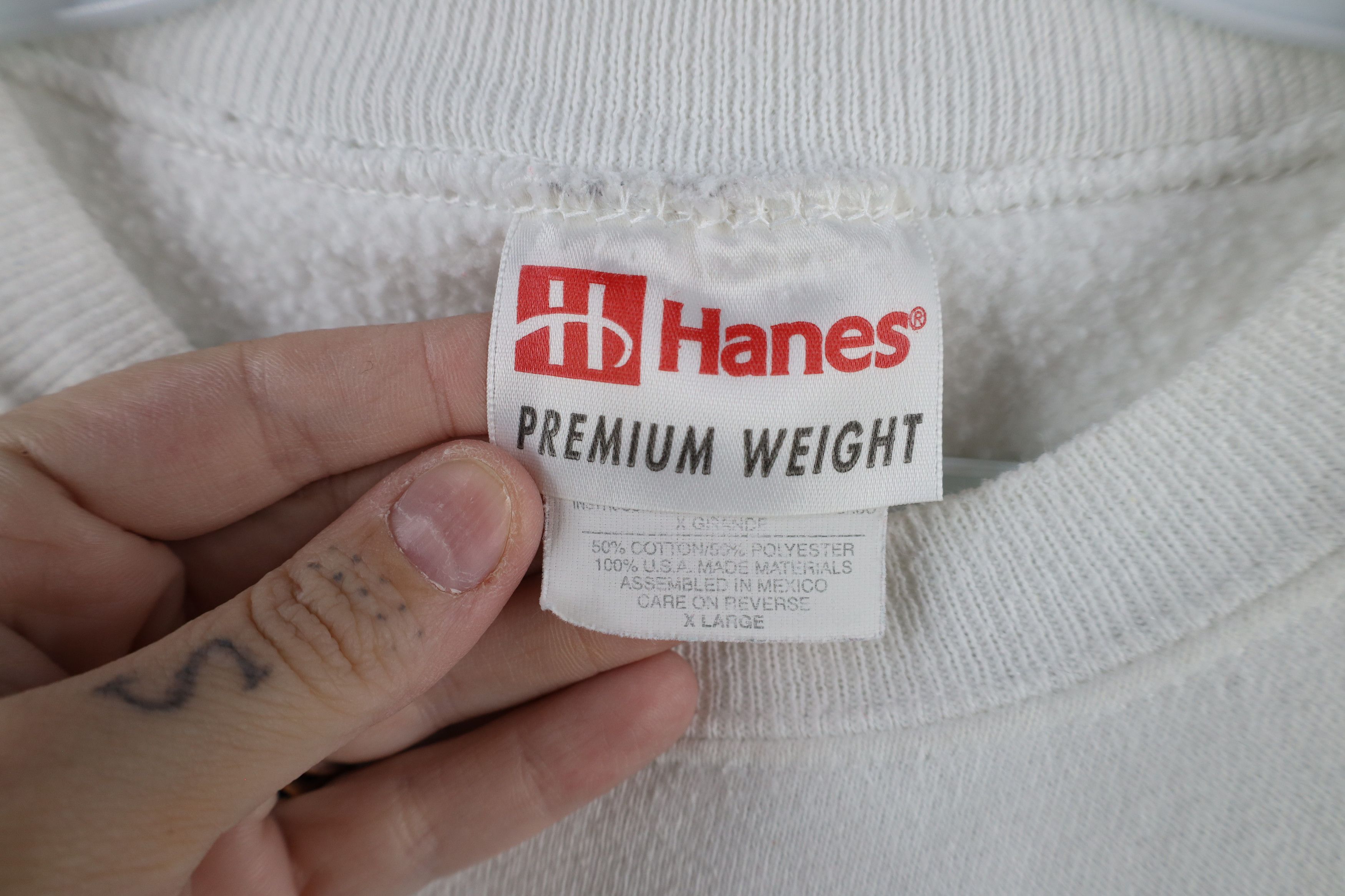 Vintage Vintage 90s Streetwear Blank Heavyweight Sweatshirt White Size US XL / EU 56 / 4 - 7 Thumbnail