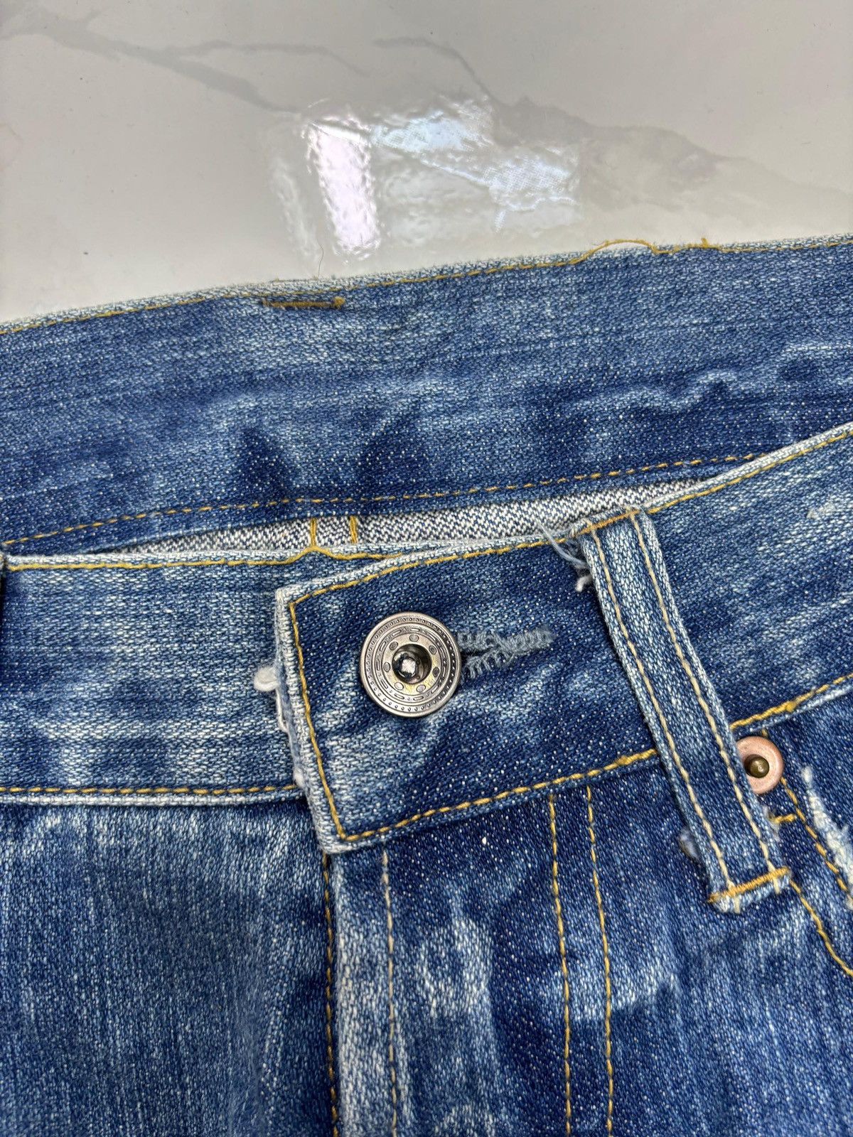 Isamu Katayama Backlash × Japanese Brand 🔥Vintage Japanese Regular Straight Distressed Denim Jeans Size US 32 / EU 48 - 10 Thumbnail