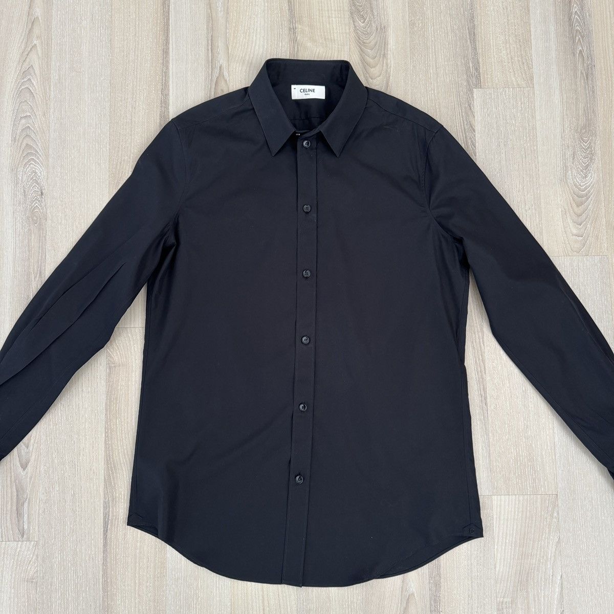 Celine Celine by Hedi Slimane Drugstore Black Slim Button Up Shirt Size US M / EU 48-50 / 2 - 1 Thumbnail