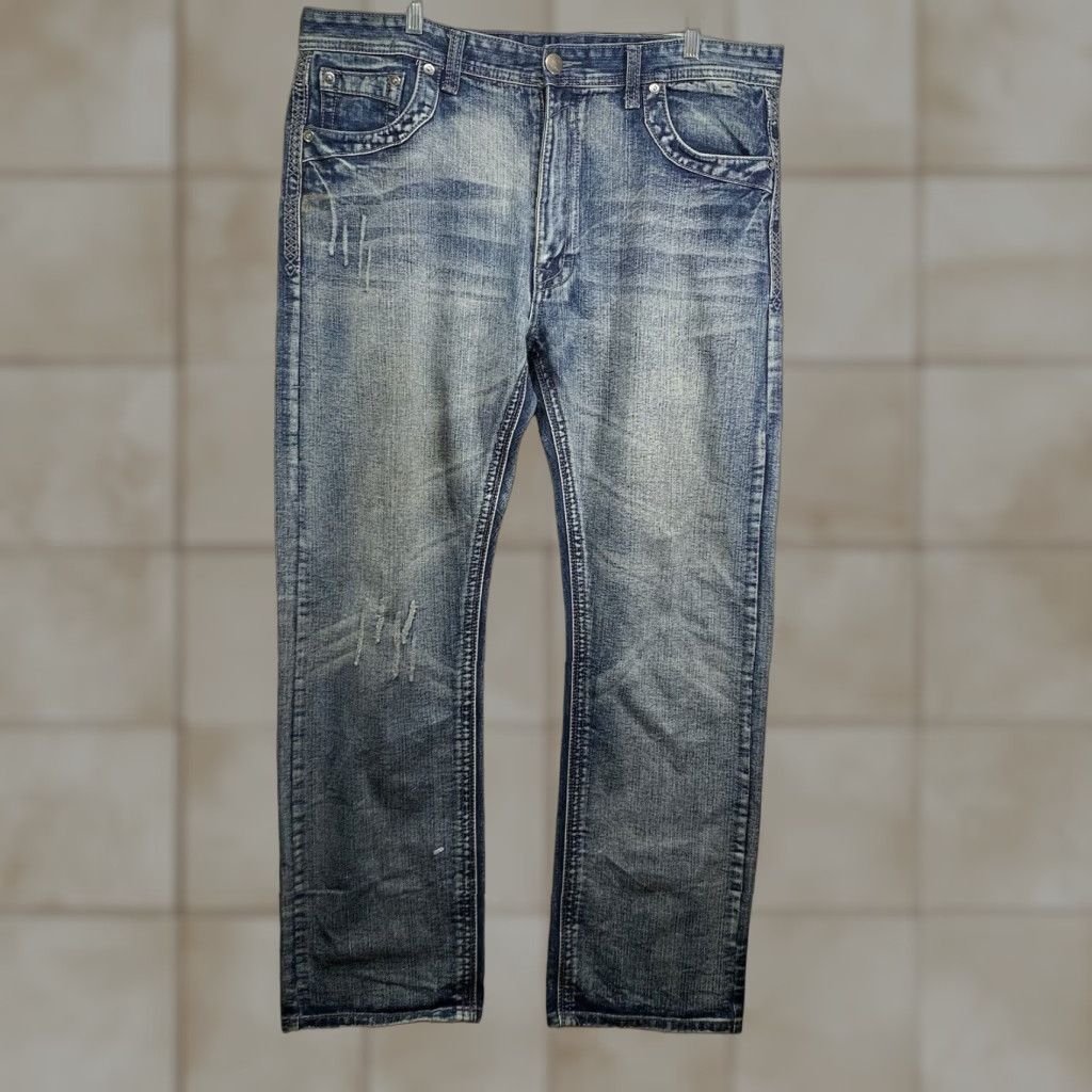 Denime VINTAGE GS 115 Slim Fit Men's Jeans 38x33 Wide-Leg Denim 90s Grunge Hip Hop Retro Size US 38 / EU 54 - 1 Thumbnail