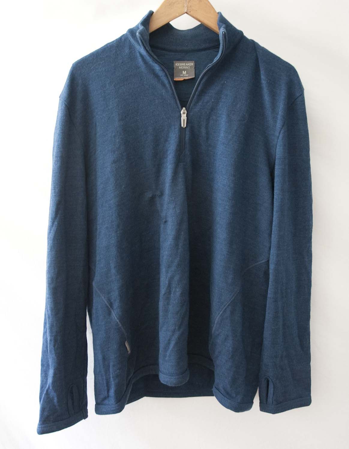 Icebreaker Icebreaker Sweater 1/3 Zip Size M Blue Distressed Size US M / EU 48-50 / 2 - 2 Thumbnail