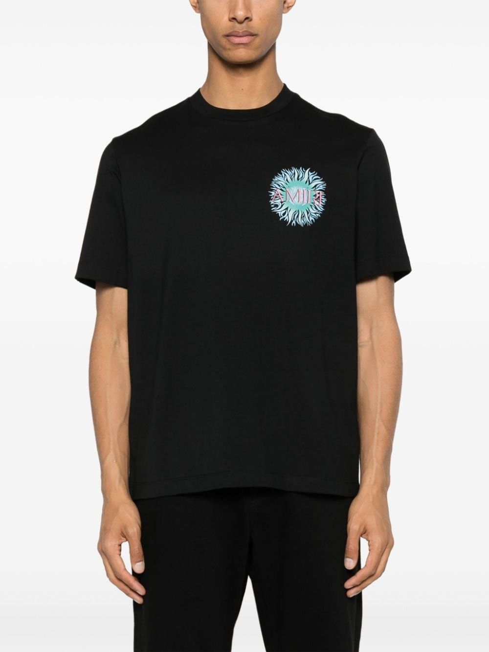 Amiri o1s1wg110625 Logo Sun T-Shirt in Black Size US XL / EU 56 / 4 - 3 Thumbnail