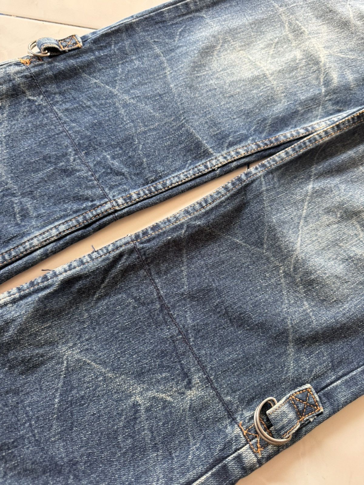 Hysteric Glamour Bercedos Japan Double Waist Cut & Sew Whiskers Jeans Size US 30 / EU 46 - 9 Thumbnail