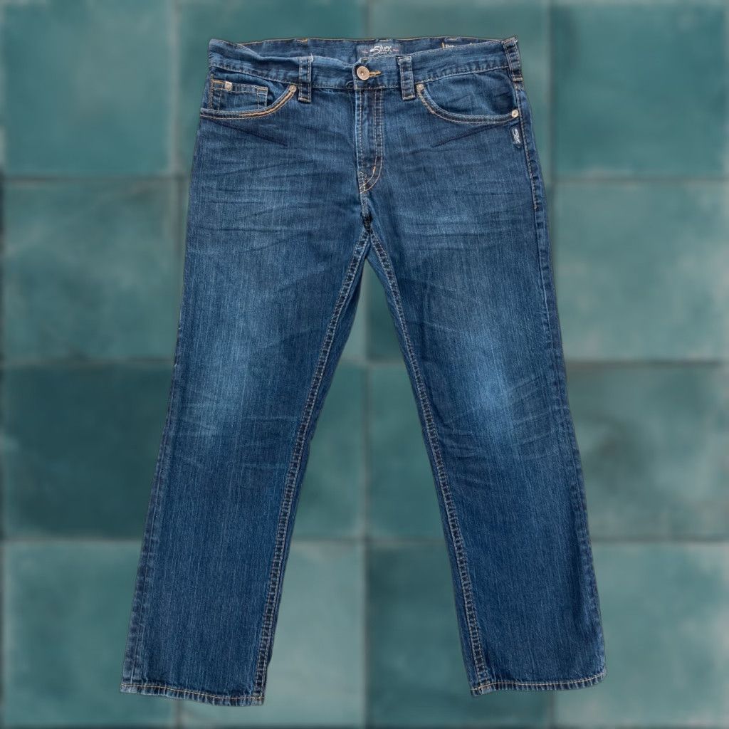Silver Jeans Co. VINTAGE Silver Jeans Eddie Mens 42x30 Dark Blue EMC Denim Straight Leg Grunge Rock Size US 42 / EU 58 - 1 Thumbnail