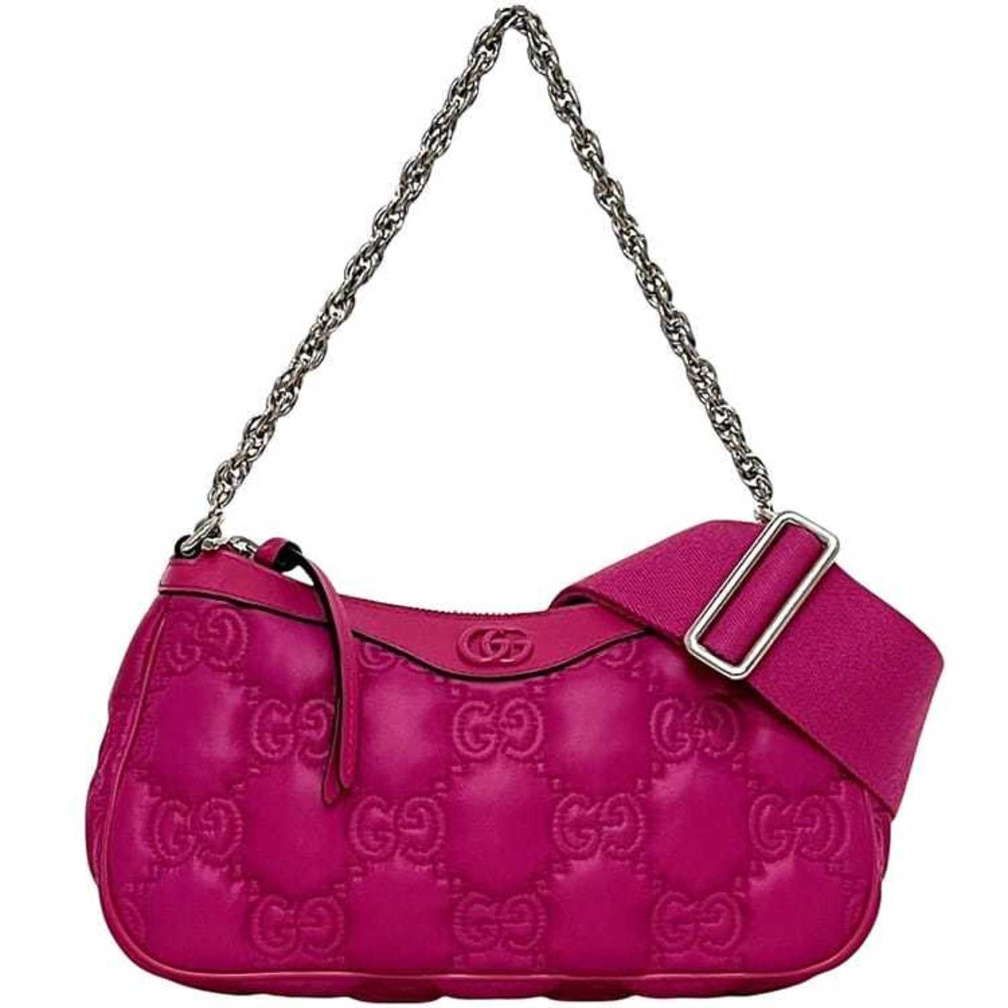 Gucci Gucci 2-way bag f-24567 Pink GG Matelasse 735049 Nylon Leather Canvas 493075 GUCCI Shoulder Crossbody Pouch Chain Women's Size ONE SIZE - 1 Thumbnail