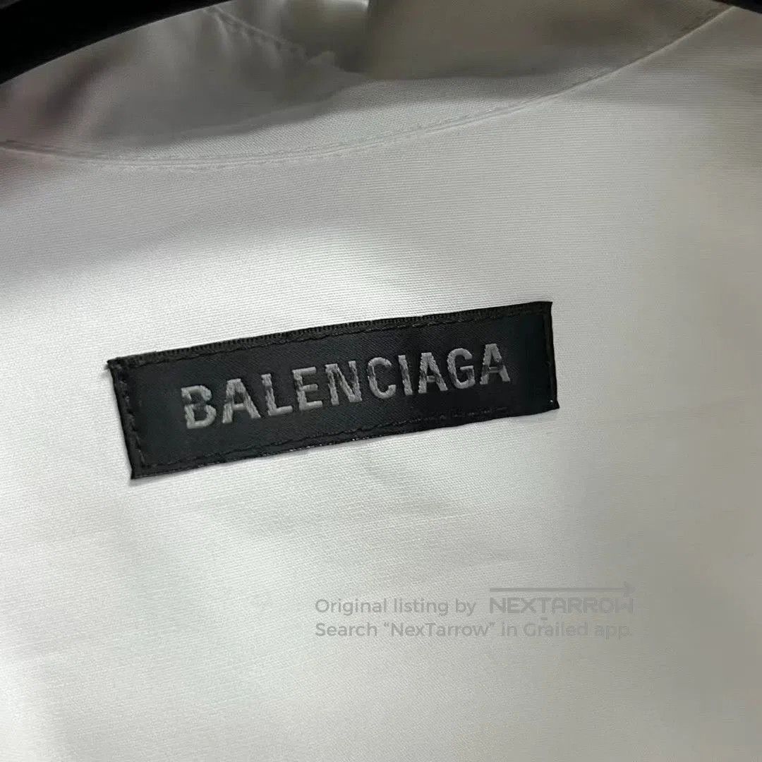 Balenciaga Balenciaga White Logo Collar Button-Up Shirt. Size US XS / EU 42 / 0 - 5 Thumbnail