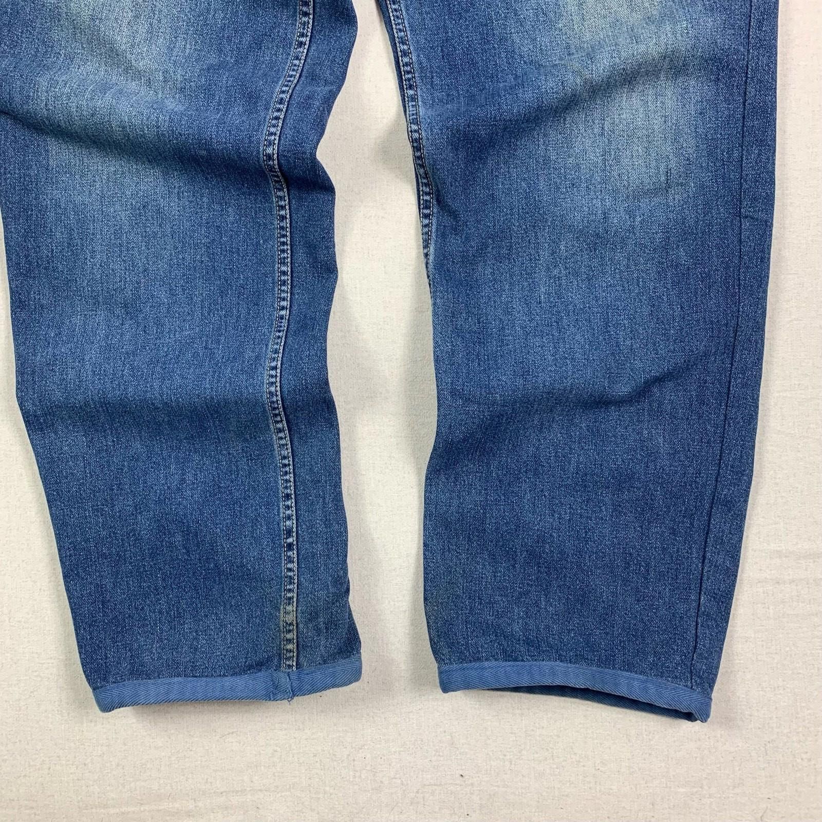 Other Vintage Blue Hash Baggy Jeans - 38 - 90s Size US 38 / EU 54 - 6 Thumbnail