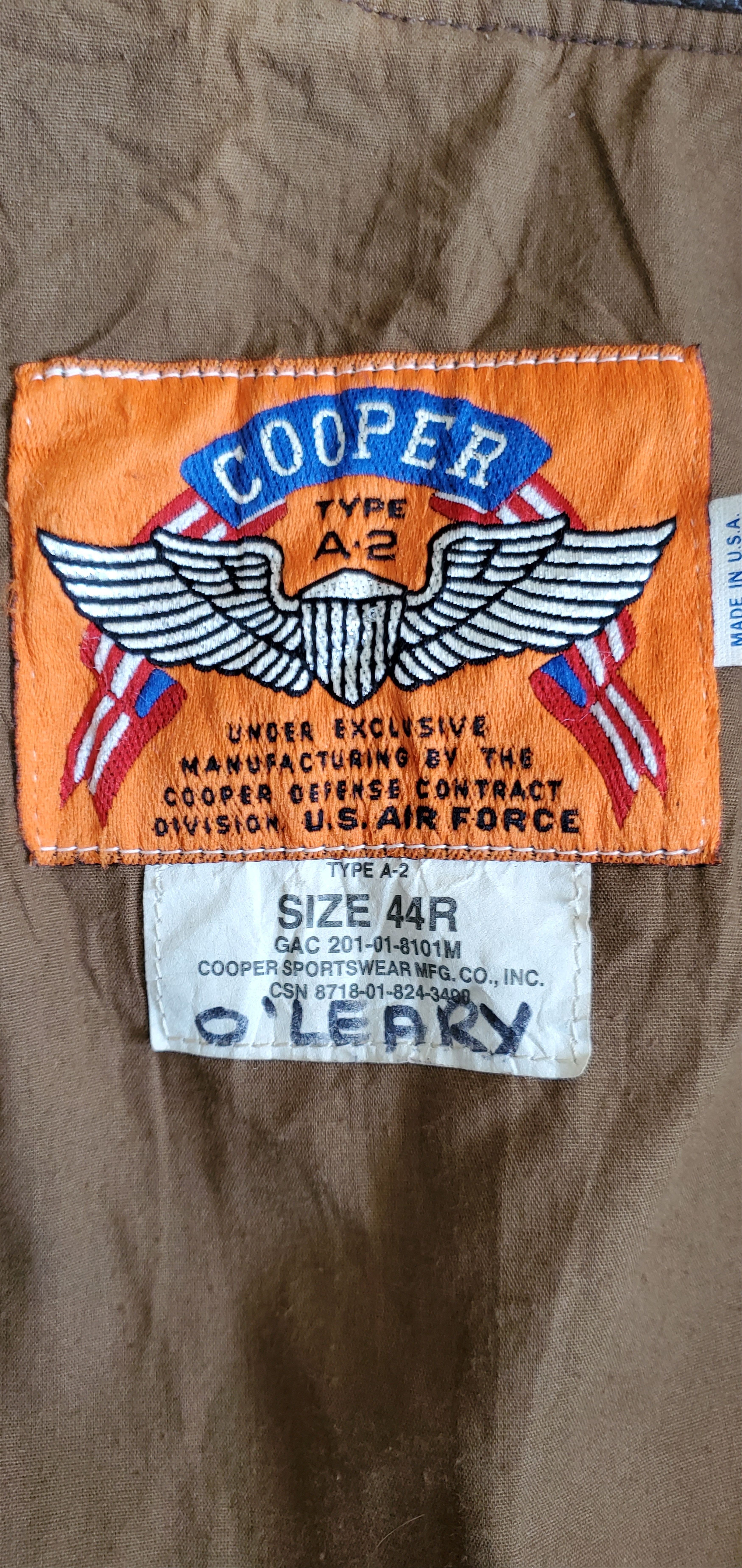 Cooper Cooper A-2 Goatskin Cockpit Jacket Size US S / EU 44-46 / 1 - 5 Thumbnail