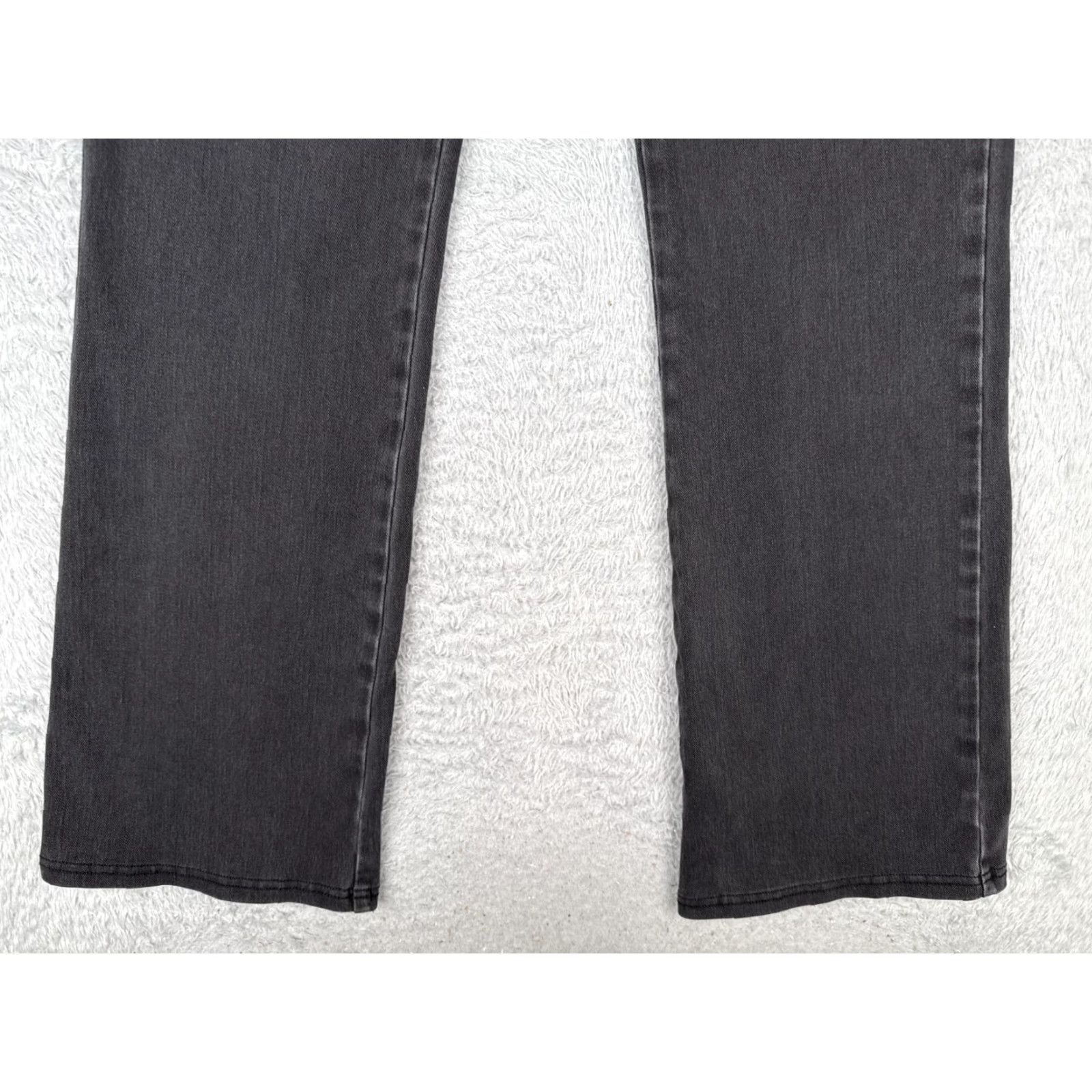 Vintage Womens Jeans 34x31 Black Denim Bootcut Stretch Cotton Blend High Rise Zip Fly Size 24" / US 00 / IT 34 - 2 Thumbnail