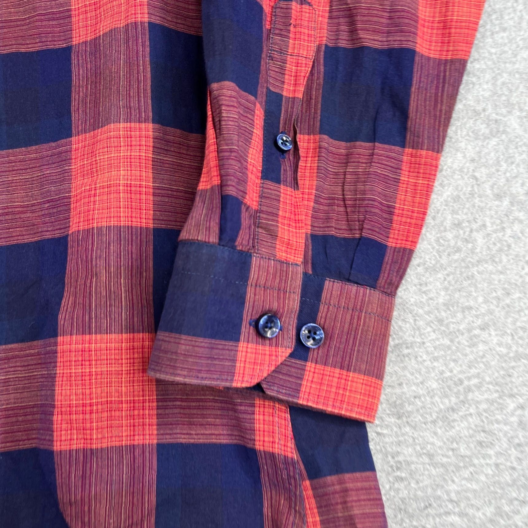 Jared Lang Jared Lang Shirt Large Navy Pink Check Casual Button Up Long Sleeve Mens Size US L / EU 52-54 / 3 - 2 Thumbnail