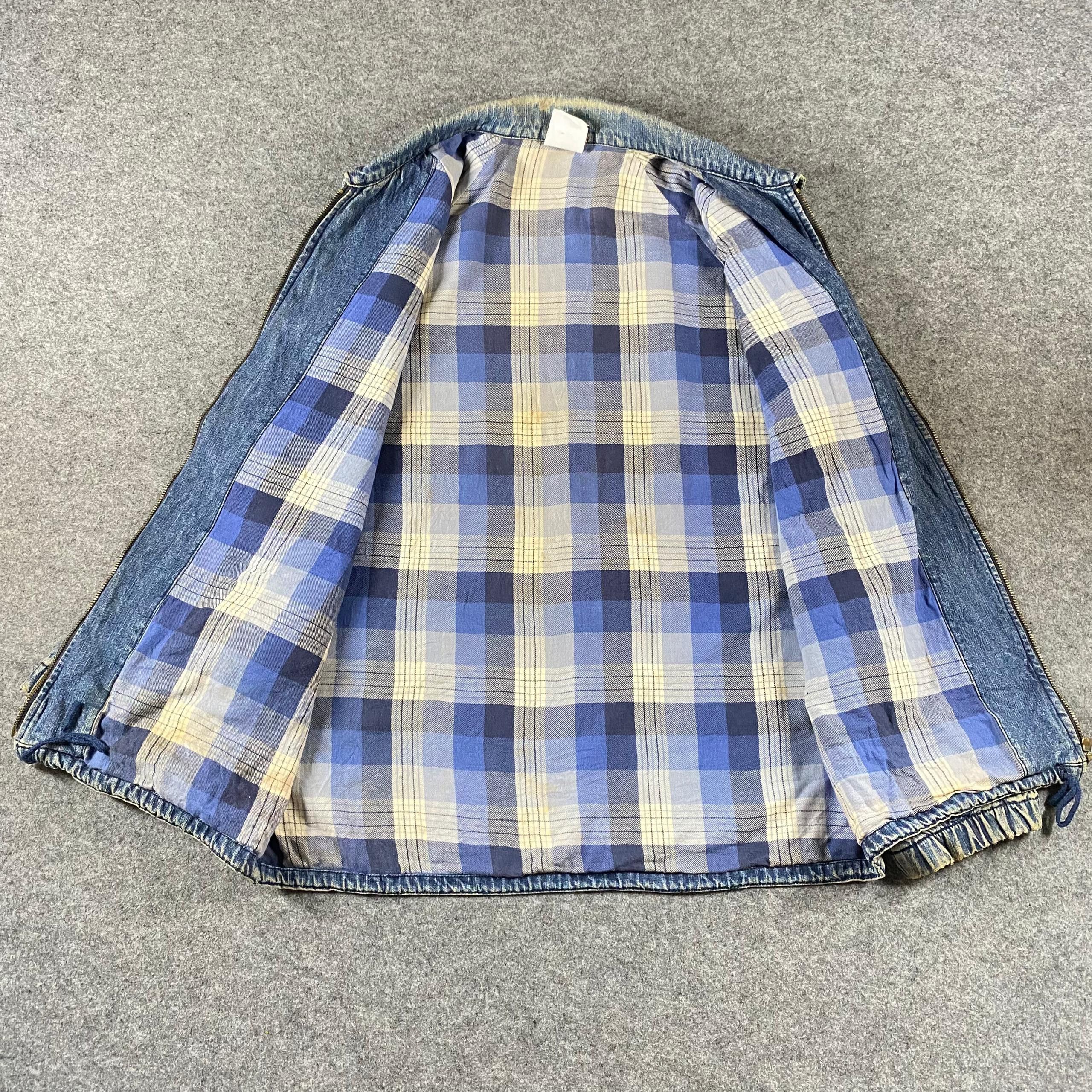 Japanese Brand Vintage 90s Lubricant 76 Blanket Denim Jacket Size US L / EU 52-54 / 3 - 7 Thumbnail