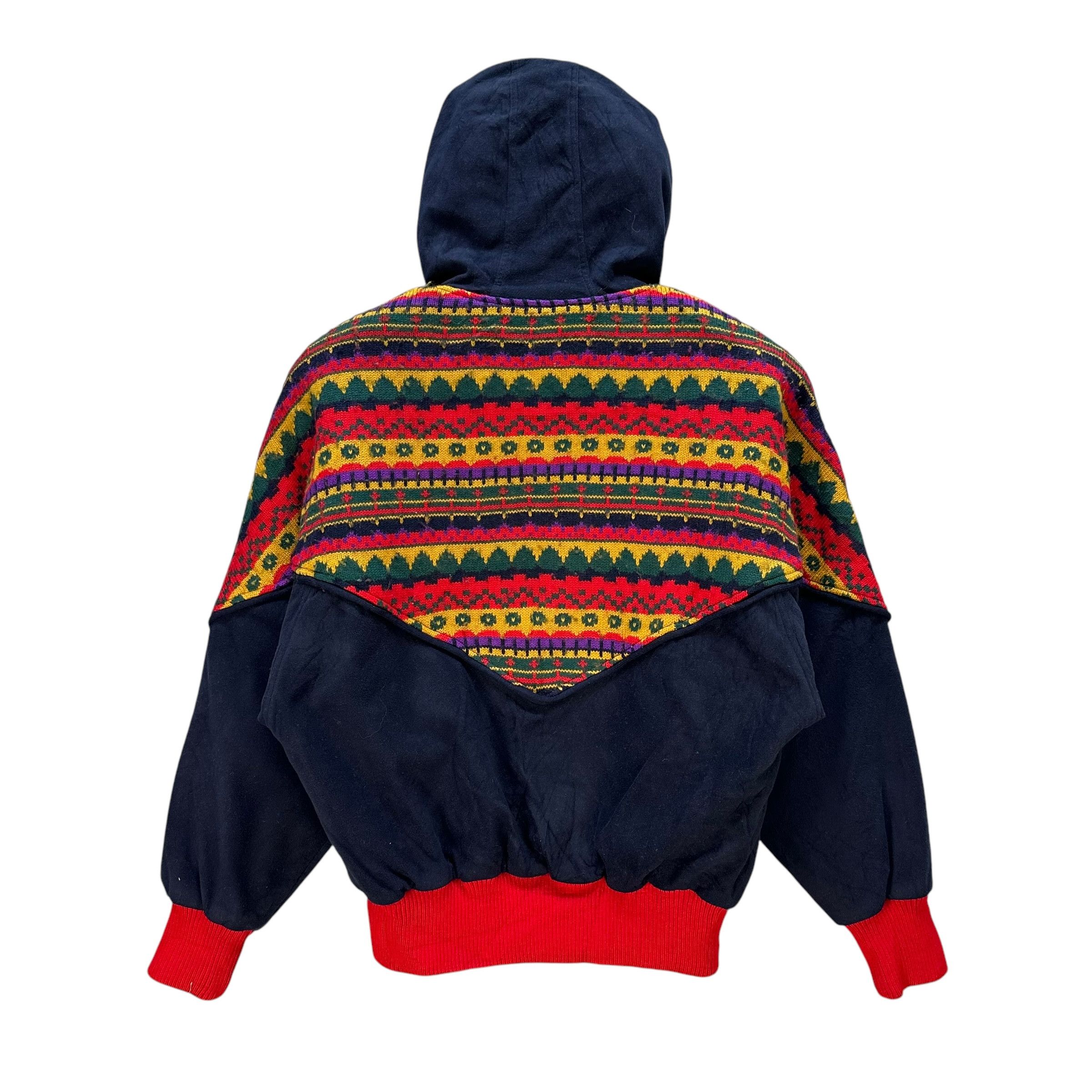 Vintage ENRICODOMANI Native Design Hooded Fleece Jacket #A79-1907 Size M / US 6-8 / IT 42-44 - 12 Thumbnail