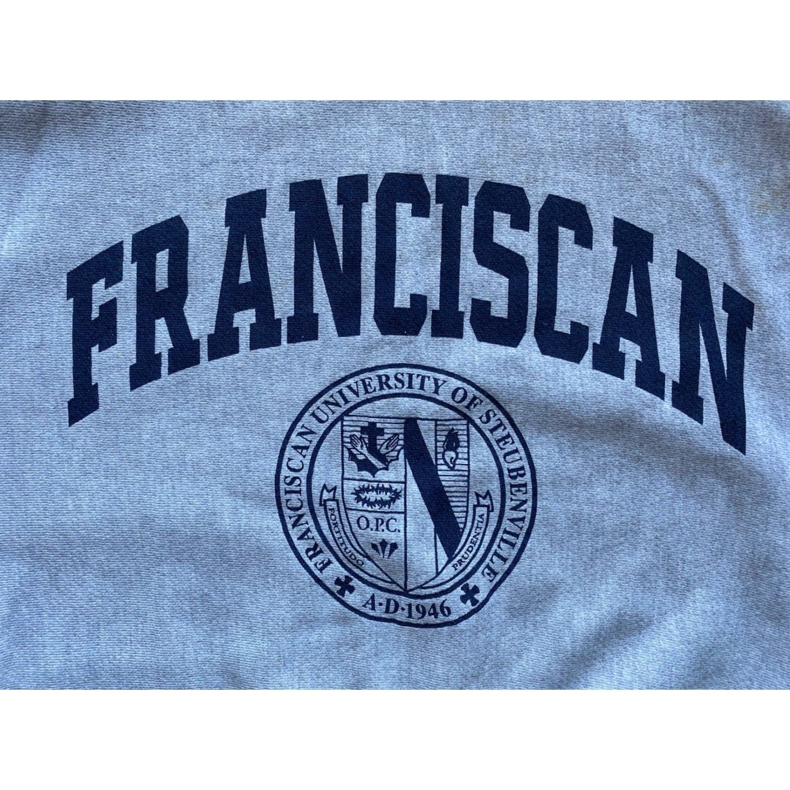 Champion VINTAGE Champion Reverse Weave Sweatshirt Men L Gray Franciscan Steubenville Size US L / EU 52-54 / 3 - 7 Thumbnail