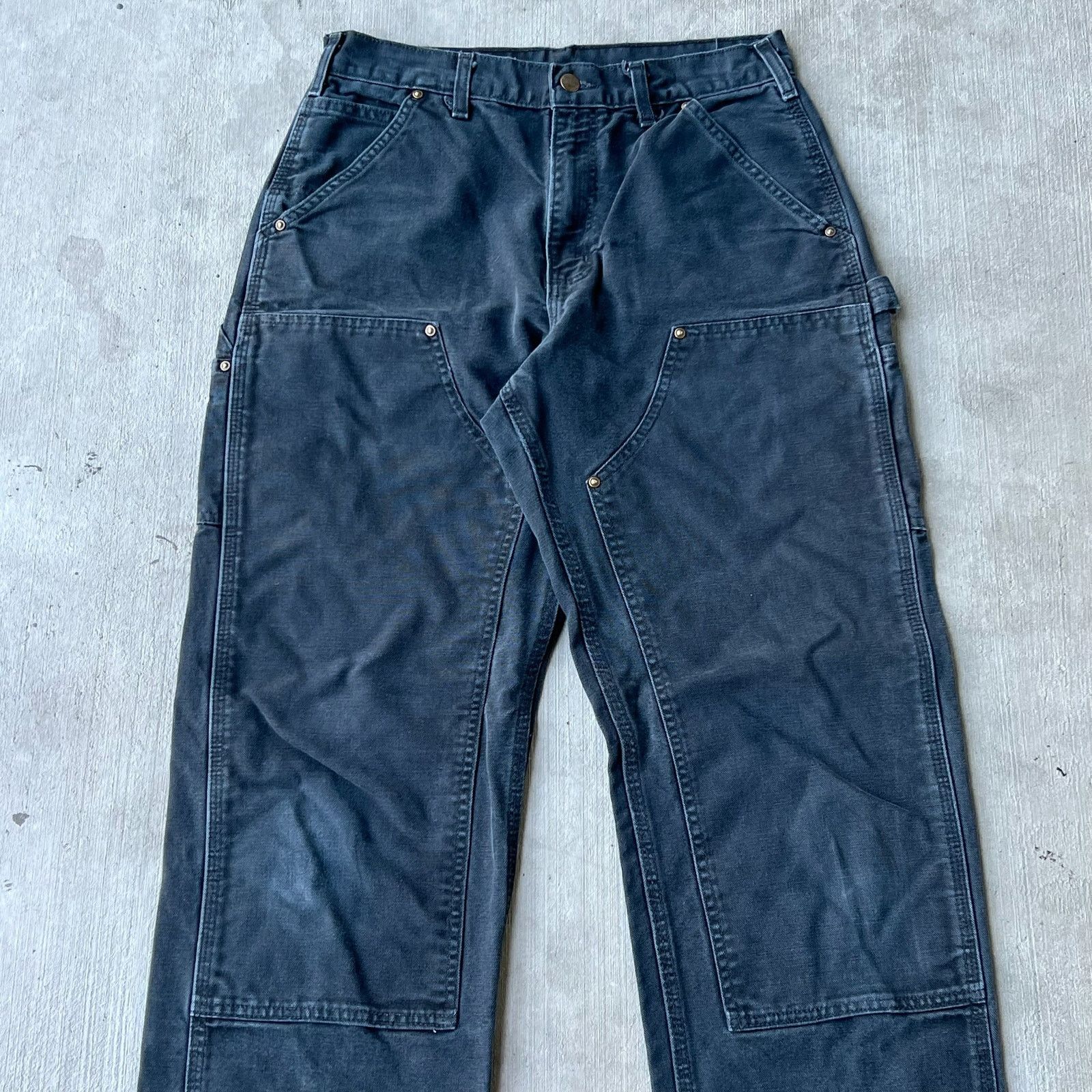 Carhartt × Vintage Carhartt faded black double knee work wear carpenter pants Size US 30 / EU 46 - 2 Thumbnail