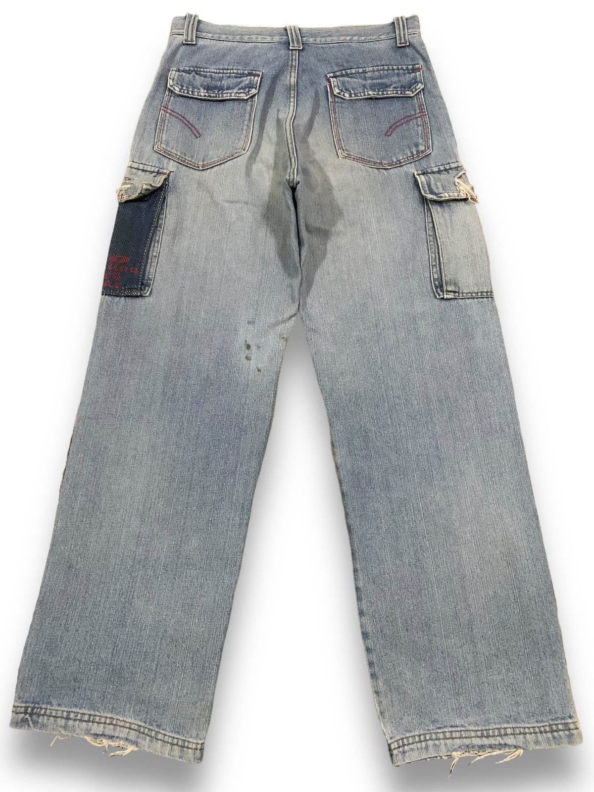 JNCO Y2K Piko Hawaiian Multi-pockets Distressed Baggy Cargo Jeans Size US 31 - 2 Thumbnail