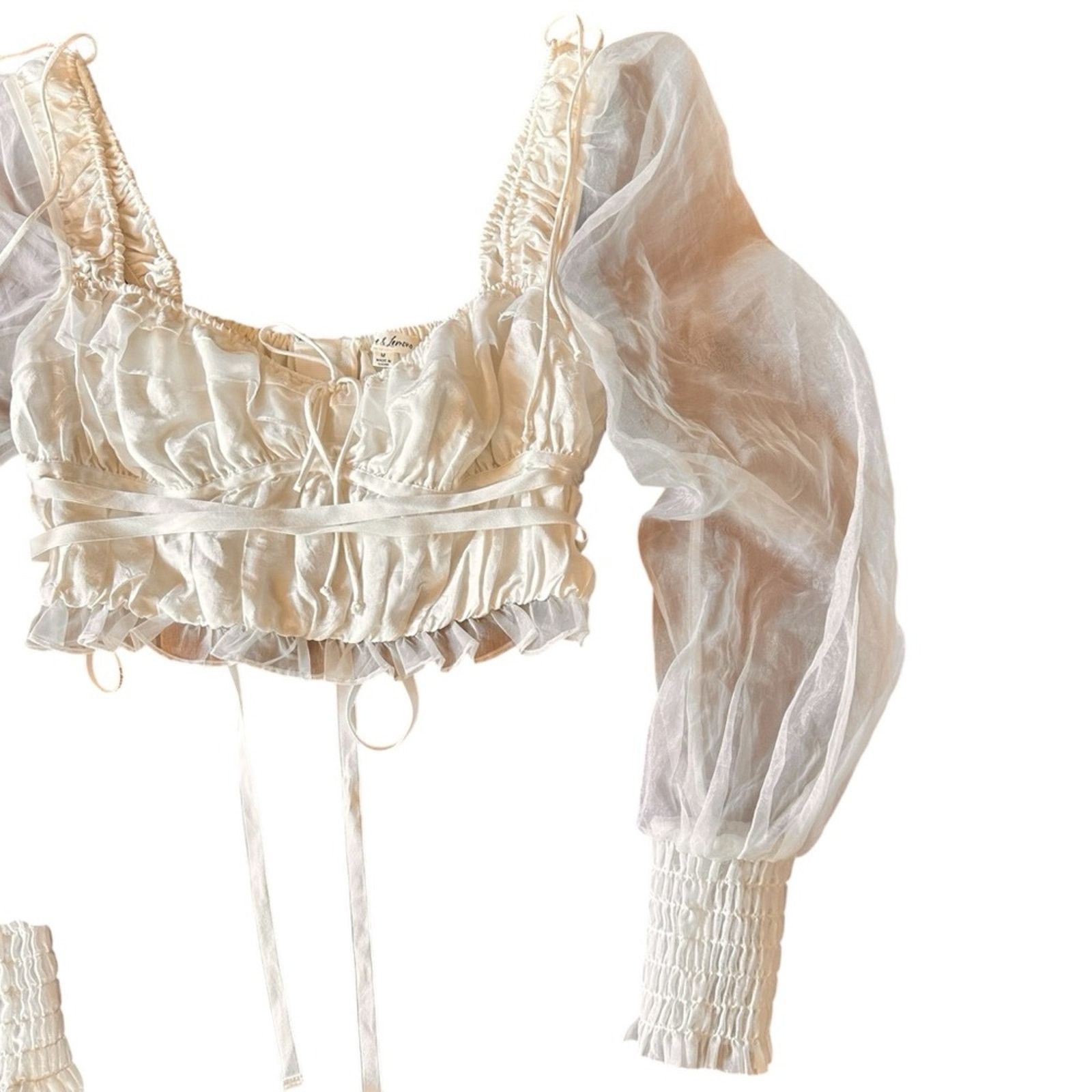 For Love & Lemons For Love & Lemons Gabrielle Top – White/Red – Size M – EUC Size M / US 6-8 / IT 42-44 - 9 Thumbnail