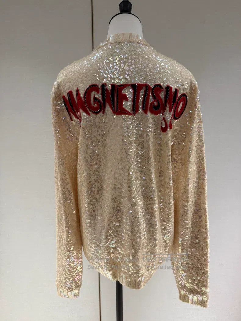 Gucci Gucci Beige Snow White sequin wool round-neck long-sleeved Size M / US 6-8 / IT 42-44 - 2 Thumbnail