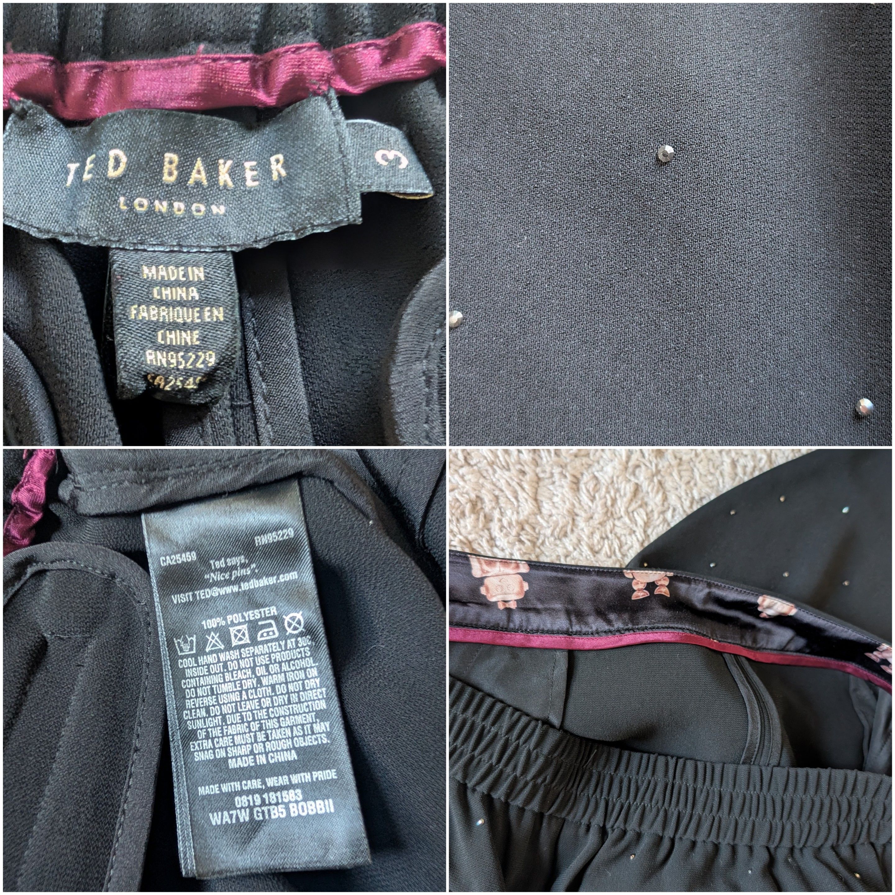 Ted Baker Ted Baker London Crystal Embellished Trousers Size 30" / US 8 / IT 44 - 7 Thumbnail