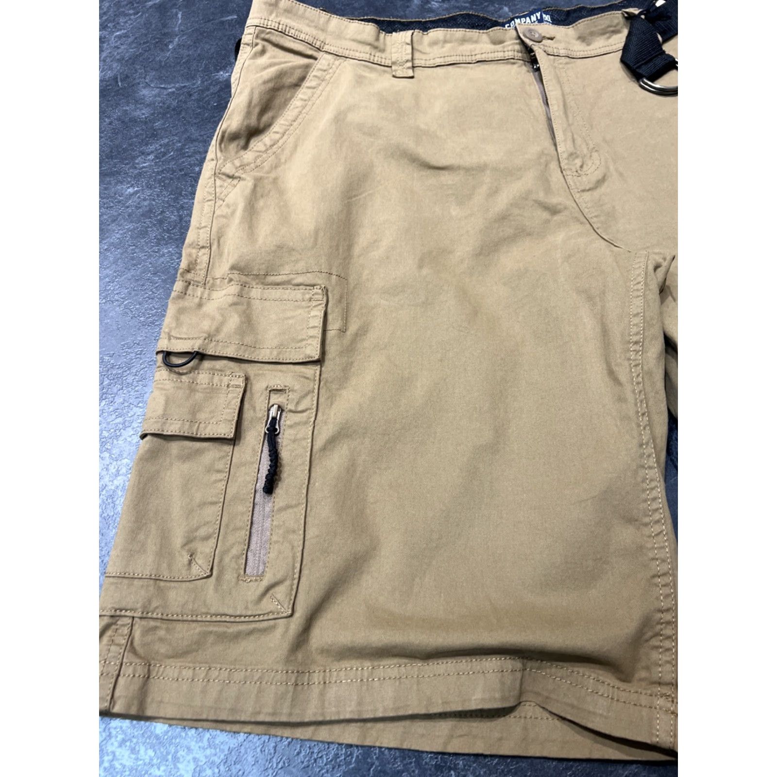Vintage Company Eighty One 81 cargo shorts mens XL 42 x 13 Brown Zip Pocket Flex Stretch Size US 36 / EU 52 - 2 Thumbnail