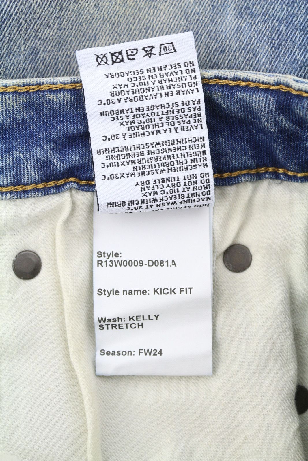 R13 KICK FIT 29 Kelly Stretch Flare Blue Jeans 87178 Size 29" - 9 Thumbnail
