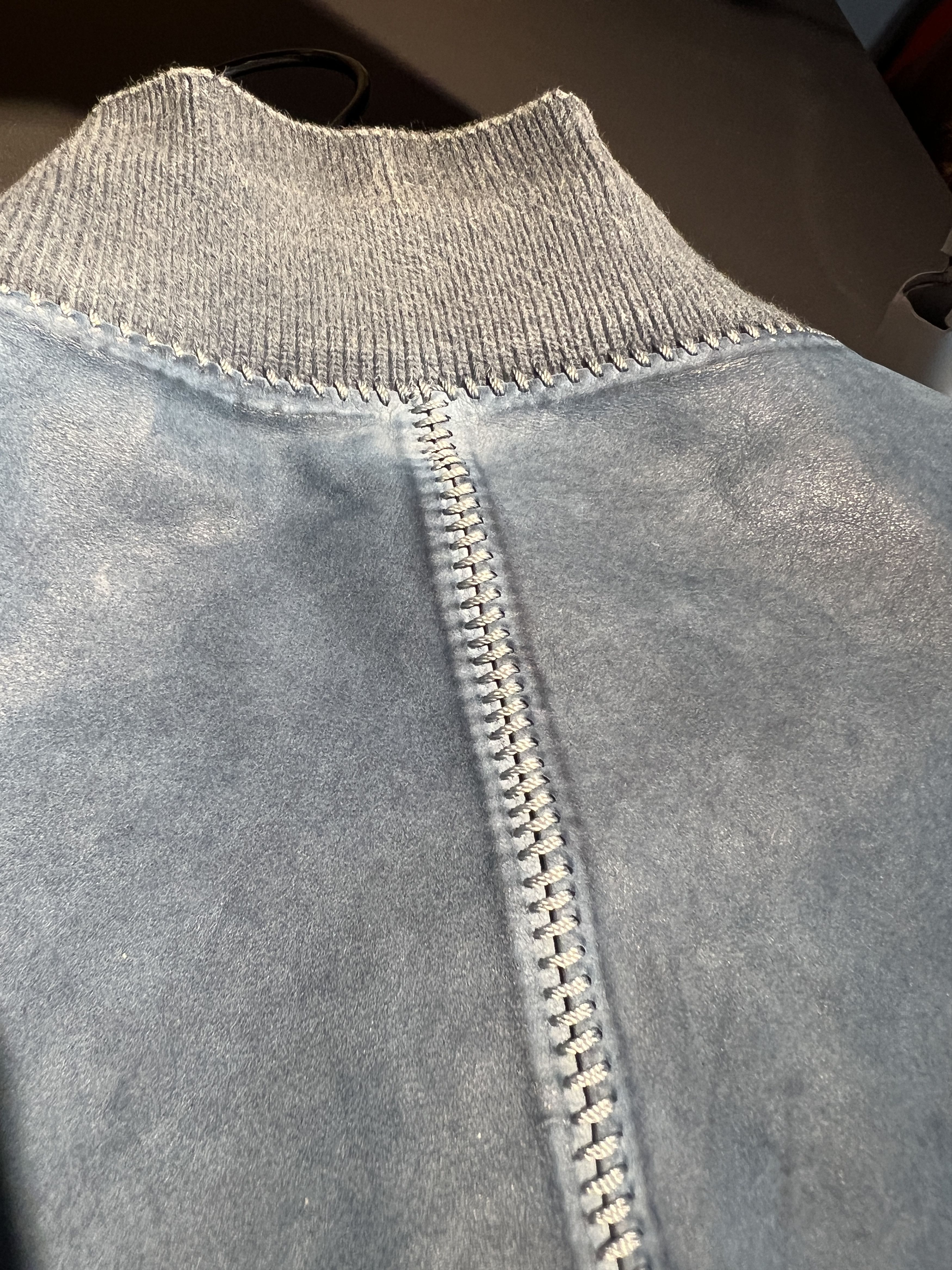 Isaac Sellam Experience Isaac Sellam Blue Calf Leather Bomber (FR 46 / S) Size US S / EU 44-46 / 1 - 4 Thumbnail