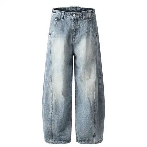 Japanese Brand × Jean Vintage loose wide-leg punk split stitching scimitar jeans Size US 32 / EU 48 - 1 Thumbnail