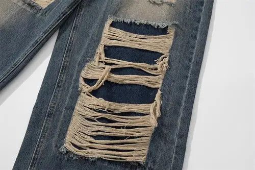 Japanese Brand Men's washed distressed loose wide-leg ripped jeans Size US 32 / EU 48 - 4 Thumbnail