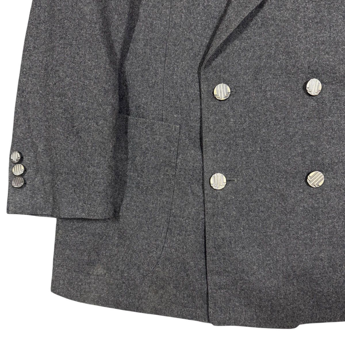 Lanvin Vtg🔥Lanvin Paris Gray Double Breasted Lana Wool Jacket Size 36R - 10 Thumbnail