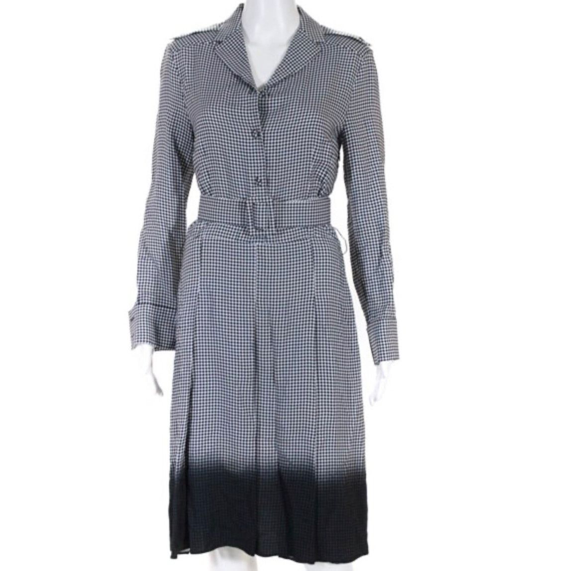 Piazza Sempione Piazza Sempione Gray Black White Checkered Button-Down Dress Size M / US 6-8 / IT 42-44 - 2 Thumbnail