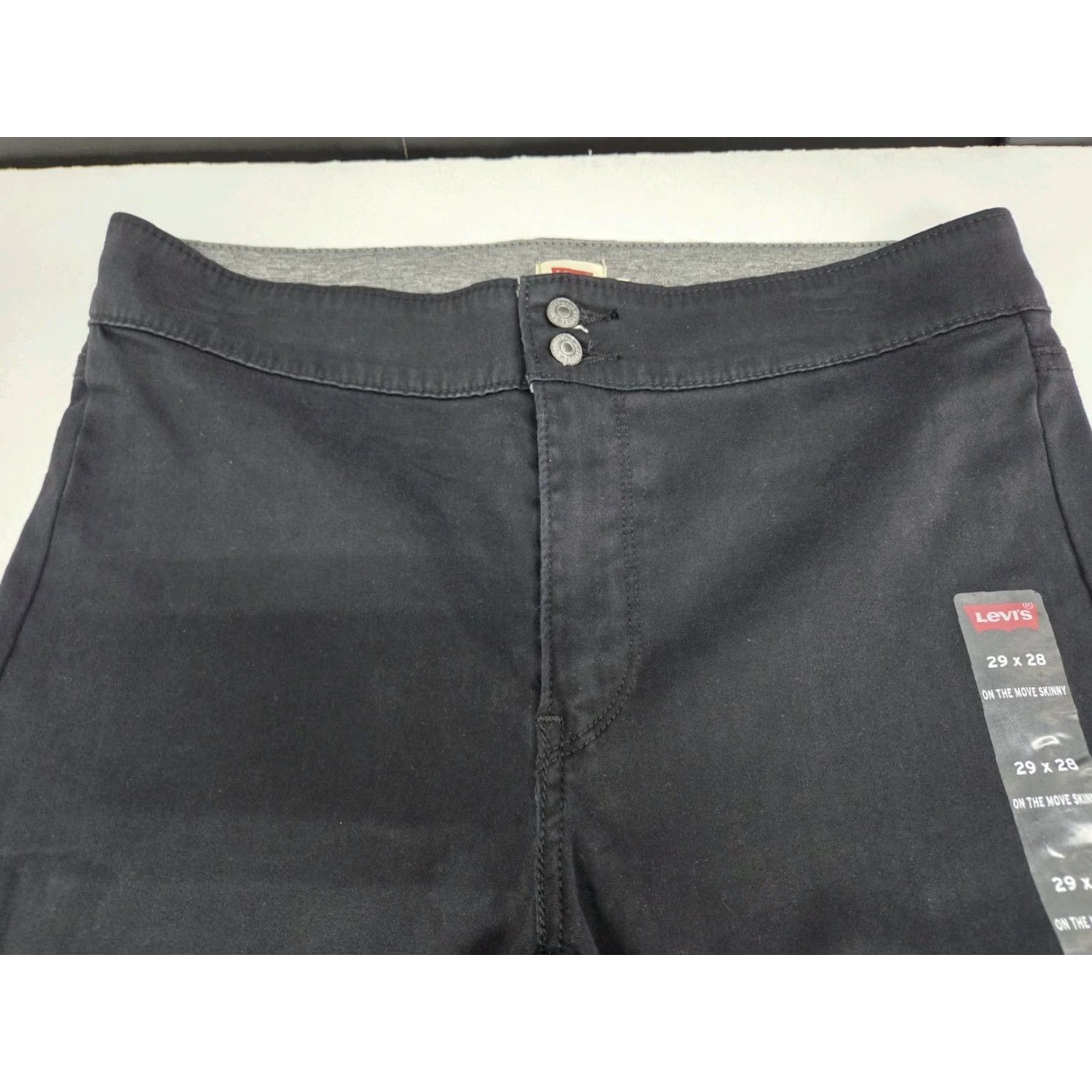 Levi's Levi's New On The Move Womens Skinny Jeans Black 29/28" Denim Zip 511 Slim Pockets Logo Size 29" - 5 Thumbnail