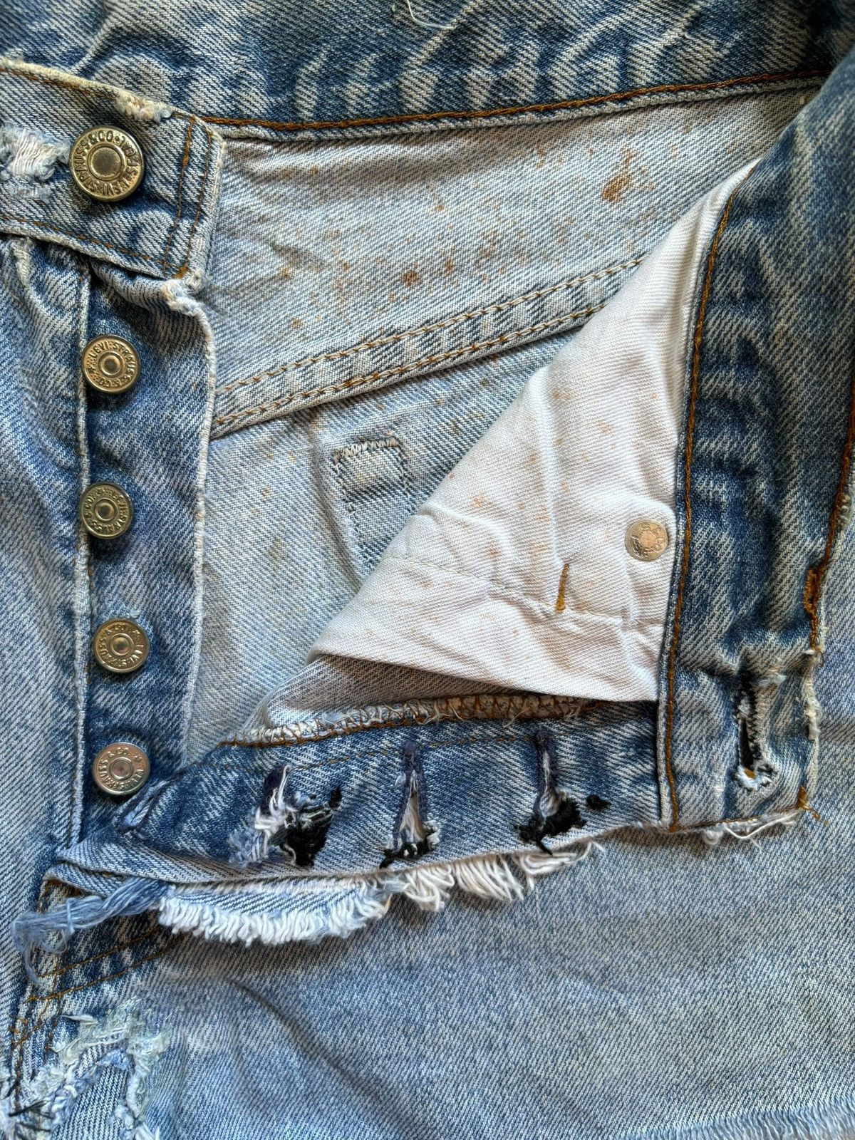Levi's Vintage 70s Levis 501 Faded Wash Shorts Size 28" / US 6 / IT 42 - 3 Thumbnail