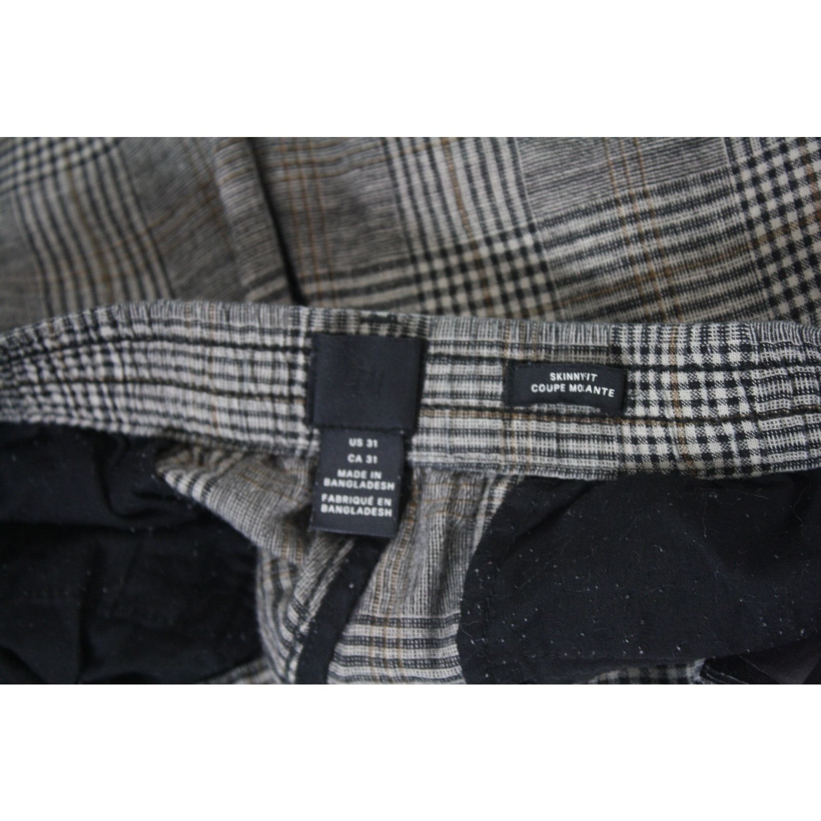 H&M H&M Skinny Fit Plaid Jogger Pants Mens 31 Gray Check Cuffed Size US 31 - 5 Thumbnail