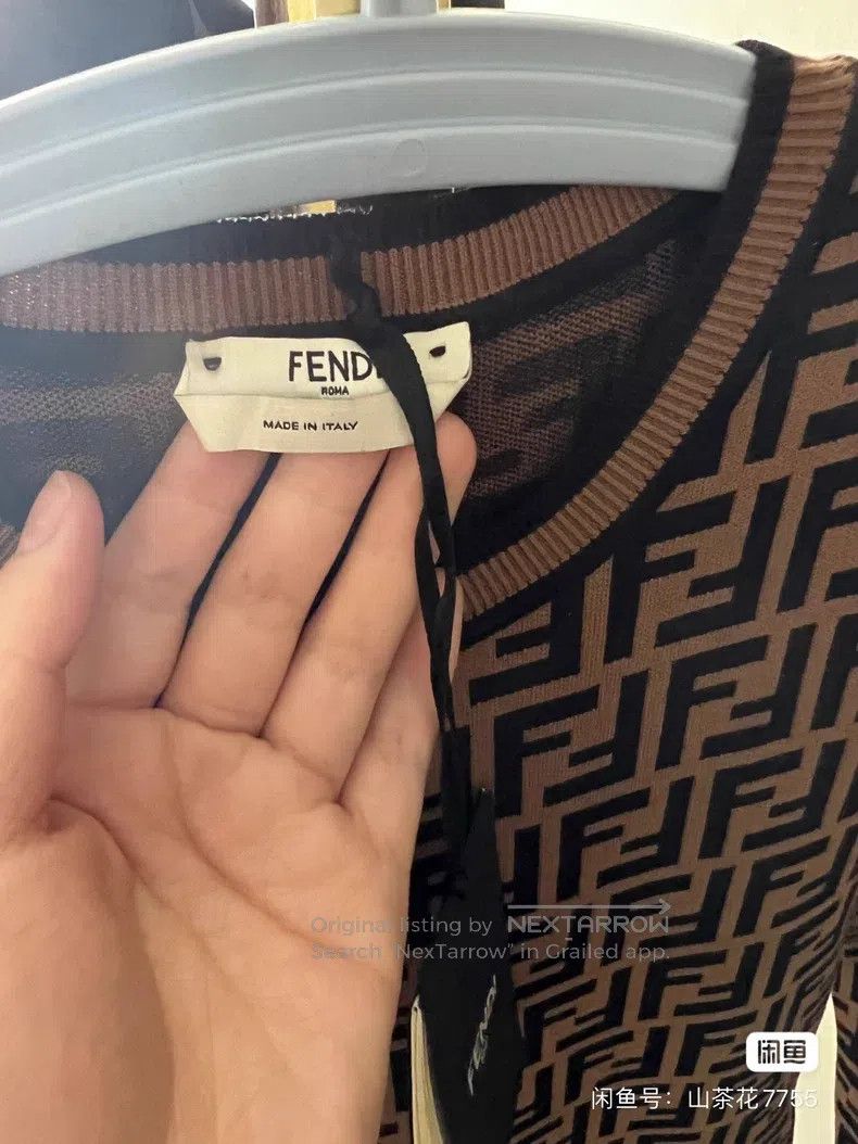 Fendi Fendi Classic Monogram Dress, Coffee Background with Black Size XS / US 0-2 / IT 36-38 - 4 Thumbnail