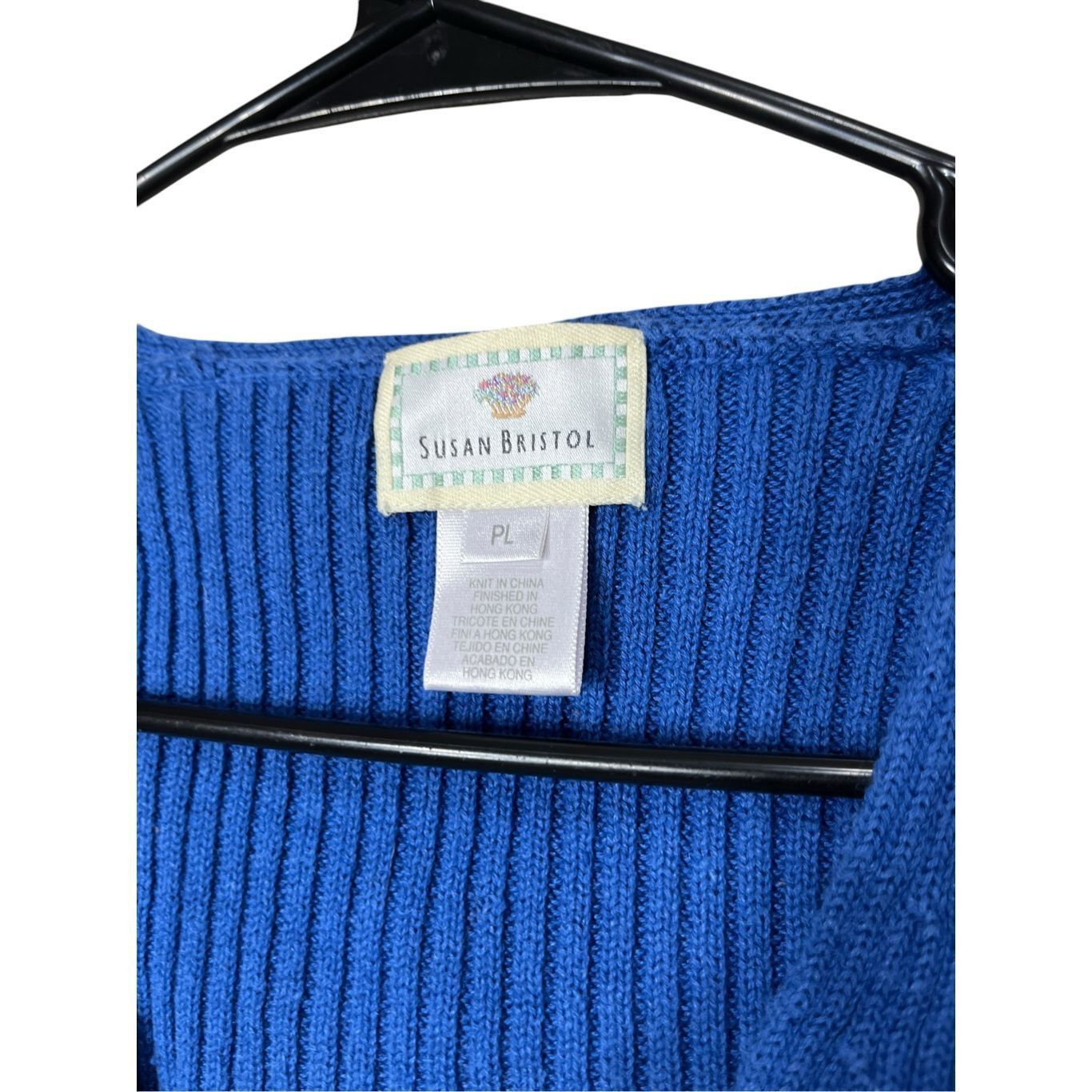 Other Vintage Susan Bristol Blue Flower Embroidered Sweater Vest S Size L / US 10 / IT 46 - 4 Thumbnail